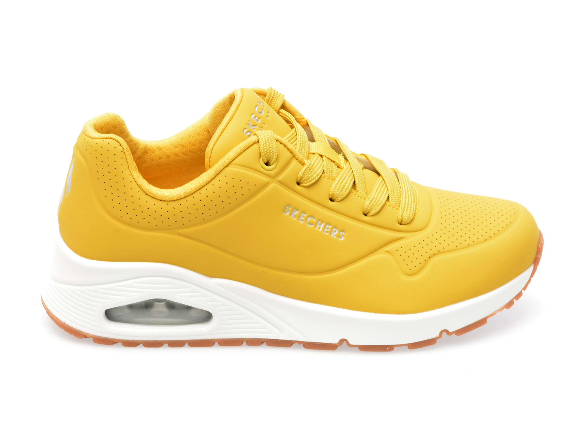 Pantofi sport SKECHERS galbeni, UNO, din piele ecologica