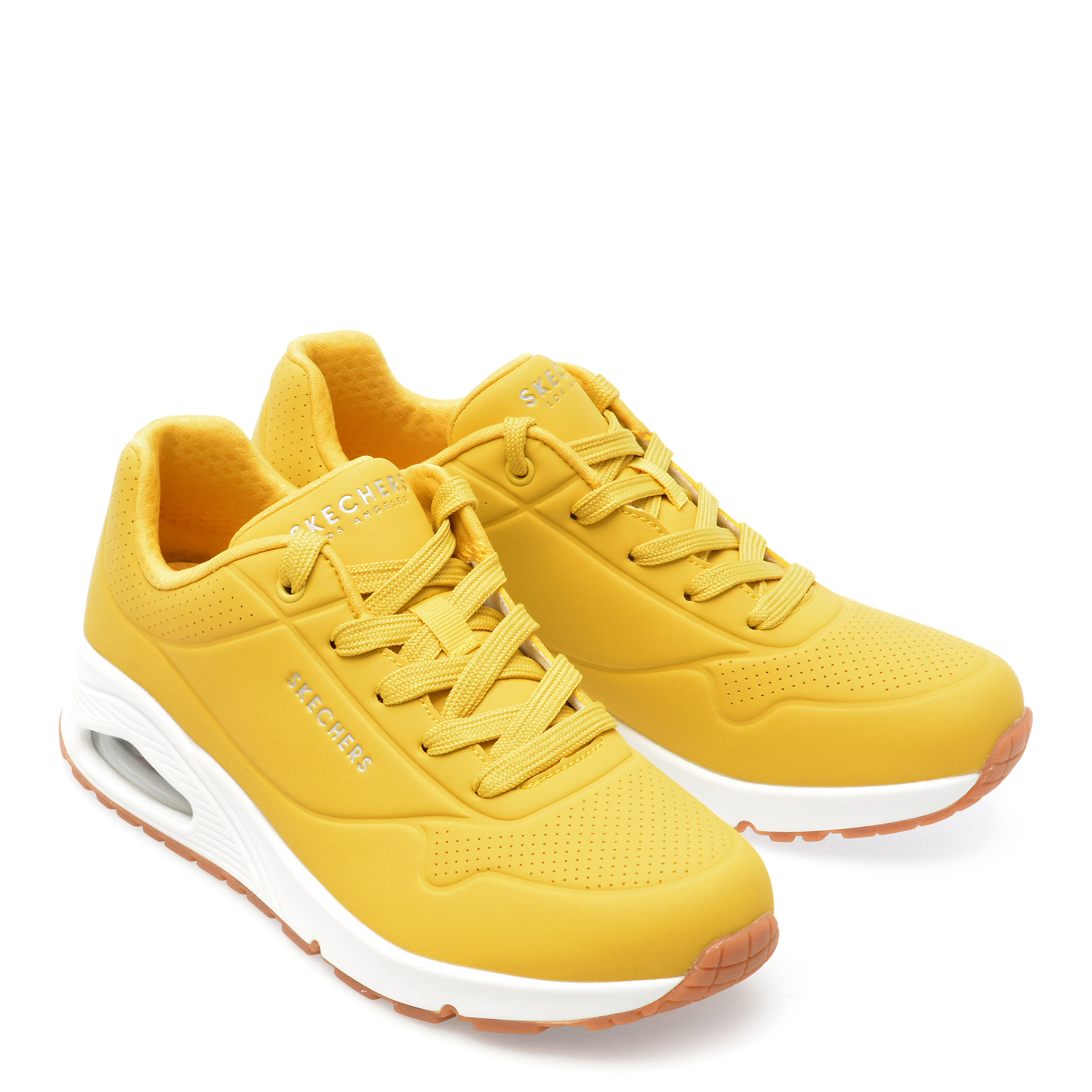 Pantofi sport SKECHERS galbeni, UNO, din piele ecologica - imagine 4