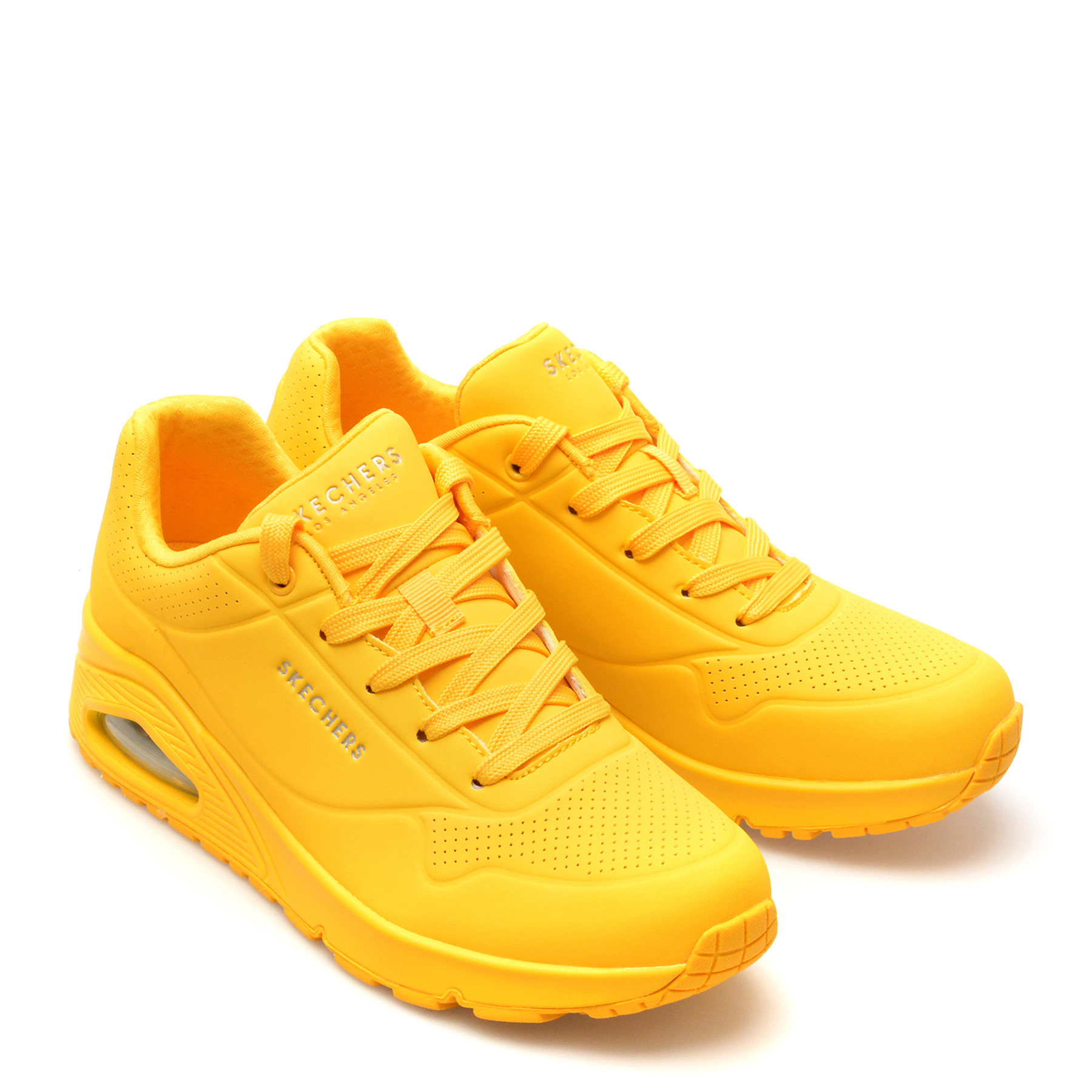 Pantofi sport SKECHERS galbeni, UNO, din piele ecologica - imagine 4
