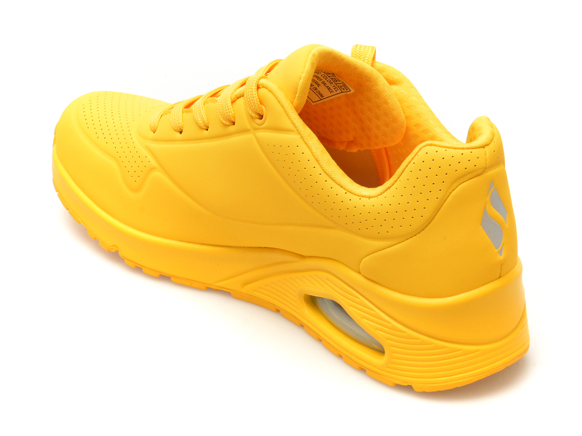 Pantofi sport SKECHERS galbeni, UNO, din piele ecologica - imagine 5