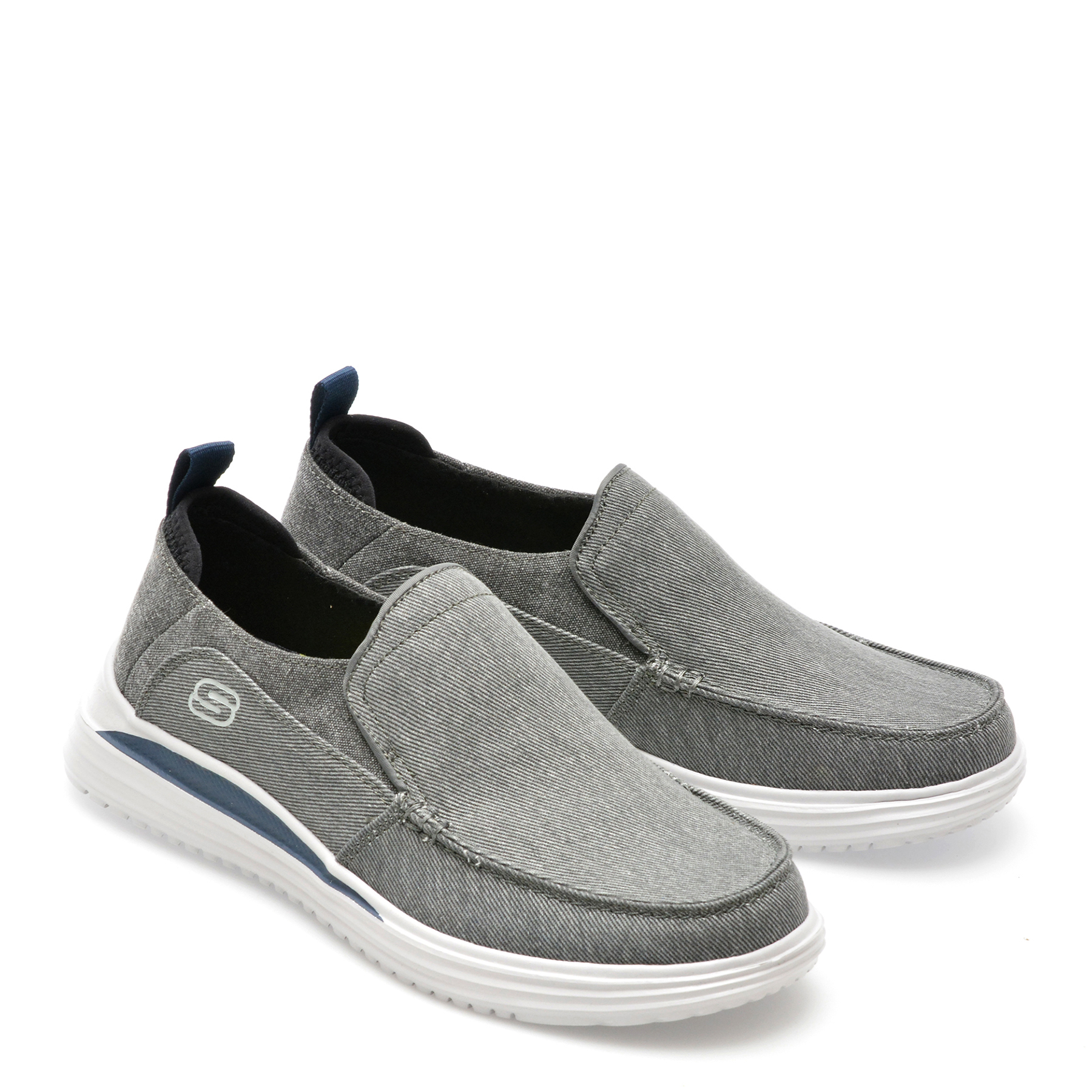 Pantofi sport SKECHERS gri, PROVEN, din material textil - imagine 4