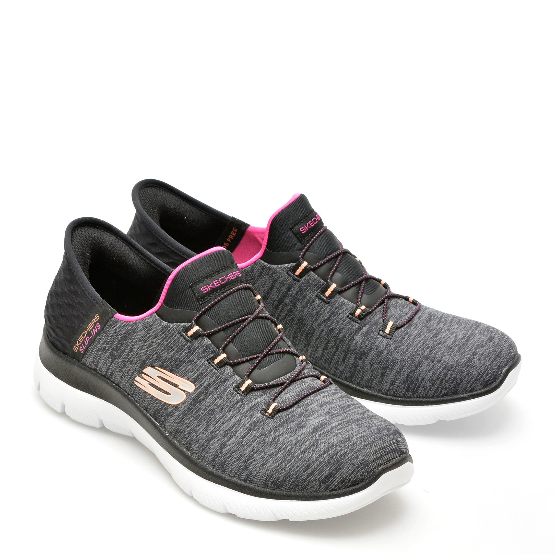 Pantofi sport SKECHERS gri, SUMMITS, din material textil - imagine 4