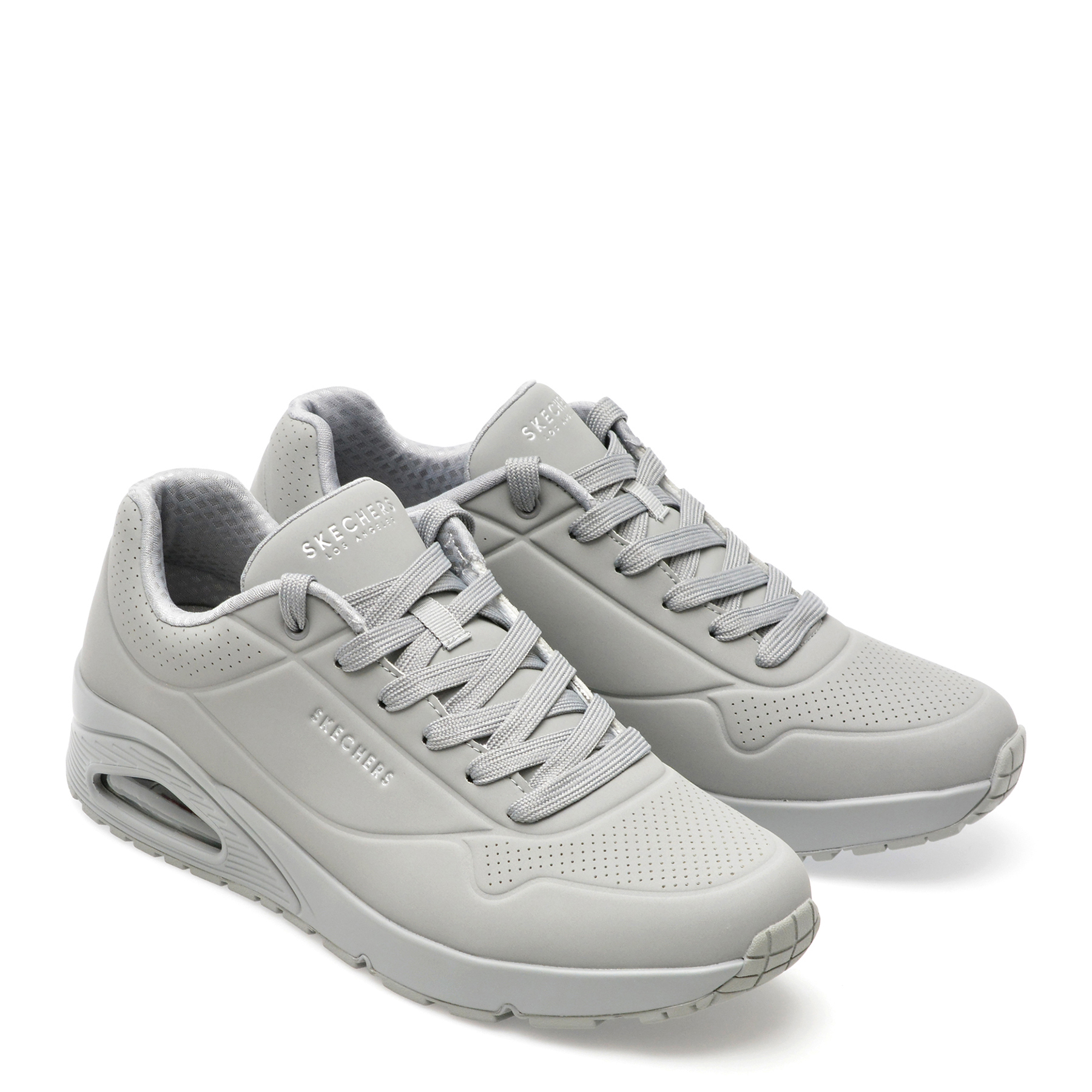 Pantofi sport SKECHERS gri, UNO, din piele ecologica - imagine 4