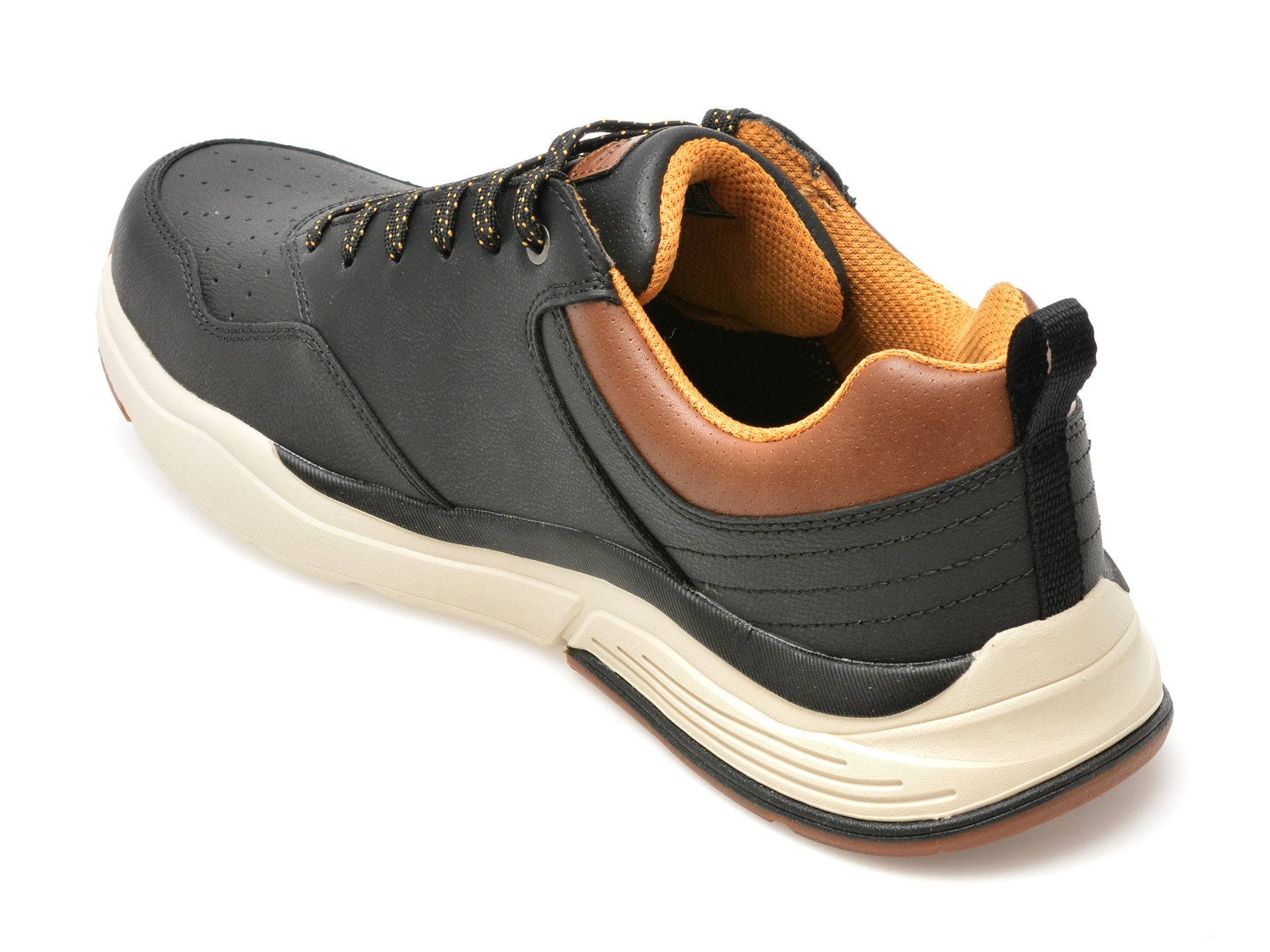 Pantofi sport SKECHERS negri, BENAGO, din piele naturala - imagine 5