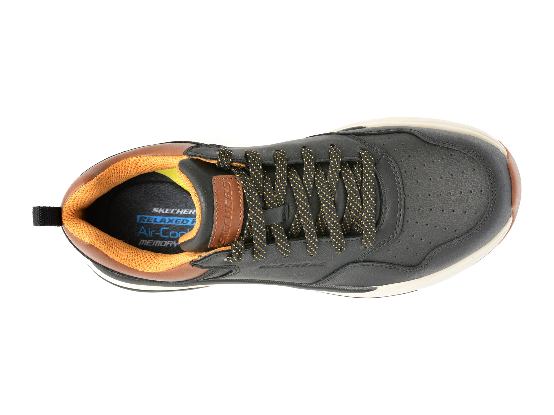 Pantofi sport SKECHERS negri, BENAGO, din piele naturala - imagine 6