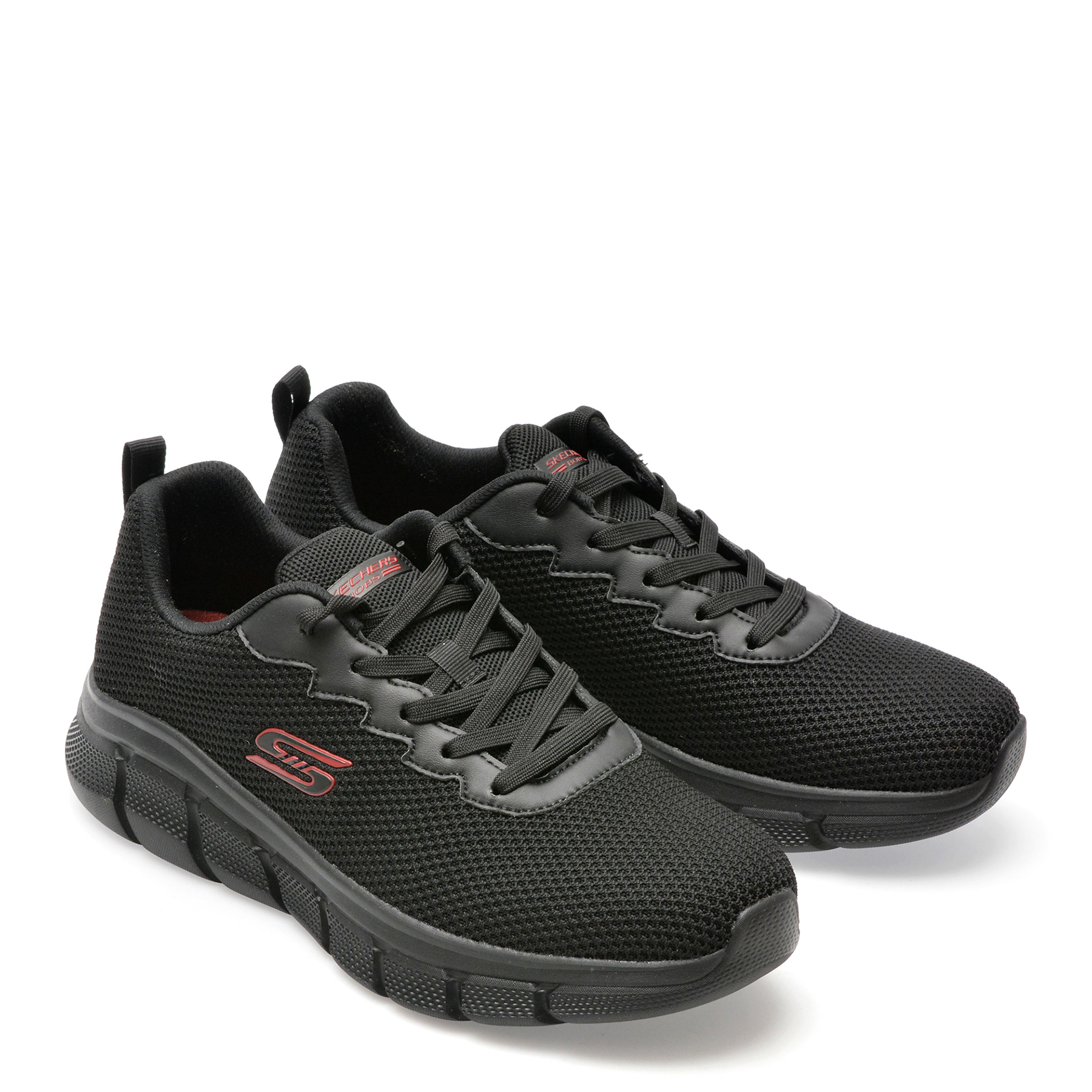 Pantofi sport SKECHERS negri, BOBS B FLEX, din material textil - imagine 4
