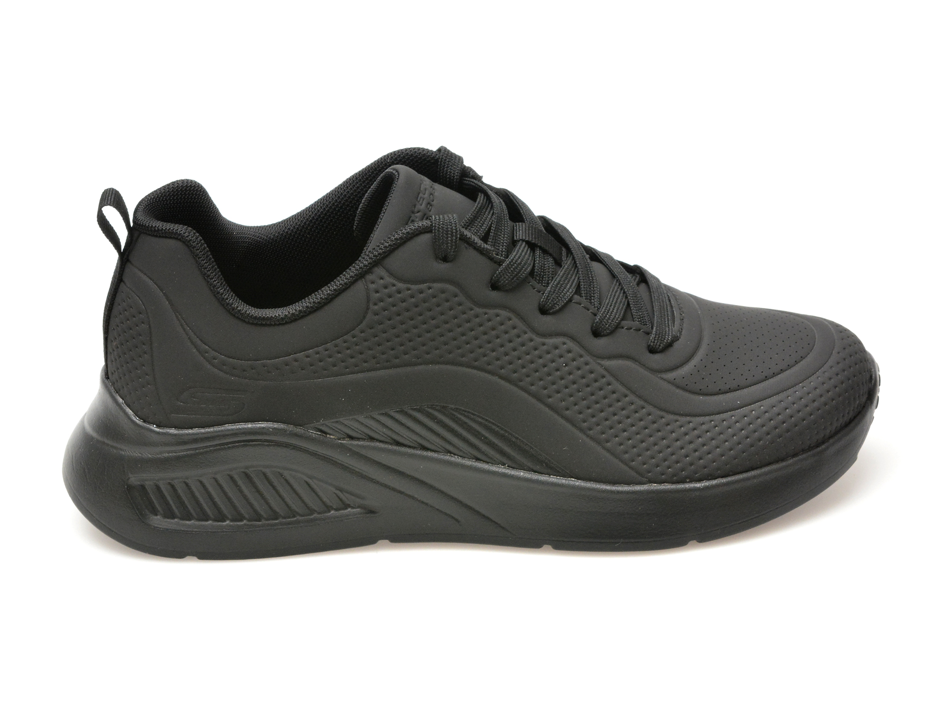 Pantofi sport SKECHERS negri, BOBS BUNO, din piele ecologica