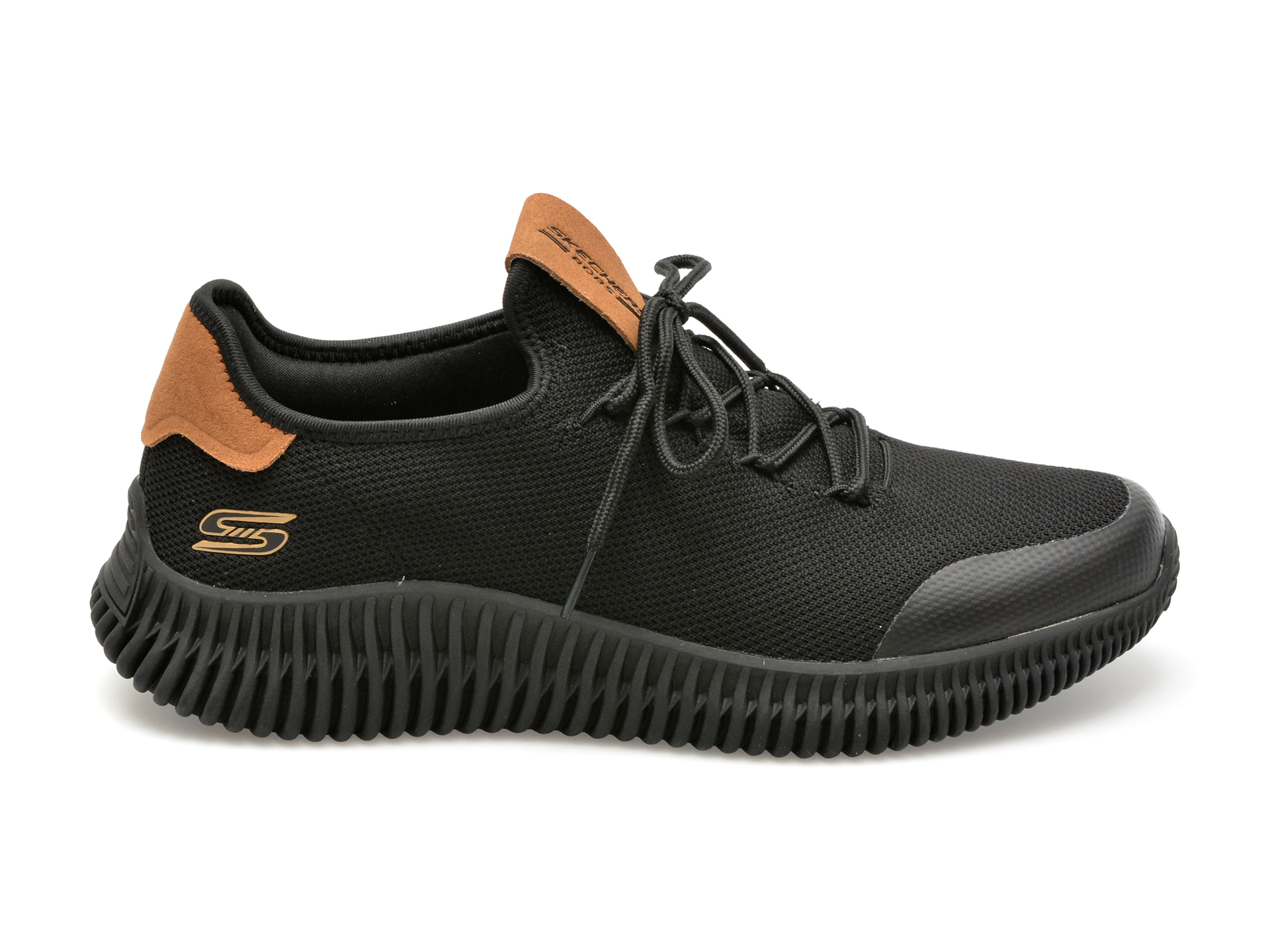 Pantofi sport SKECHERS negri, BOBS GEO, din material textil