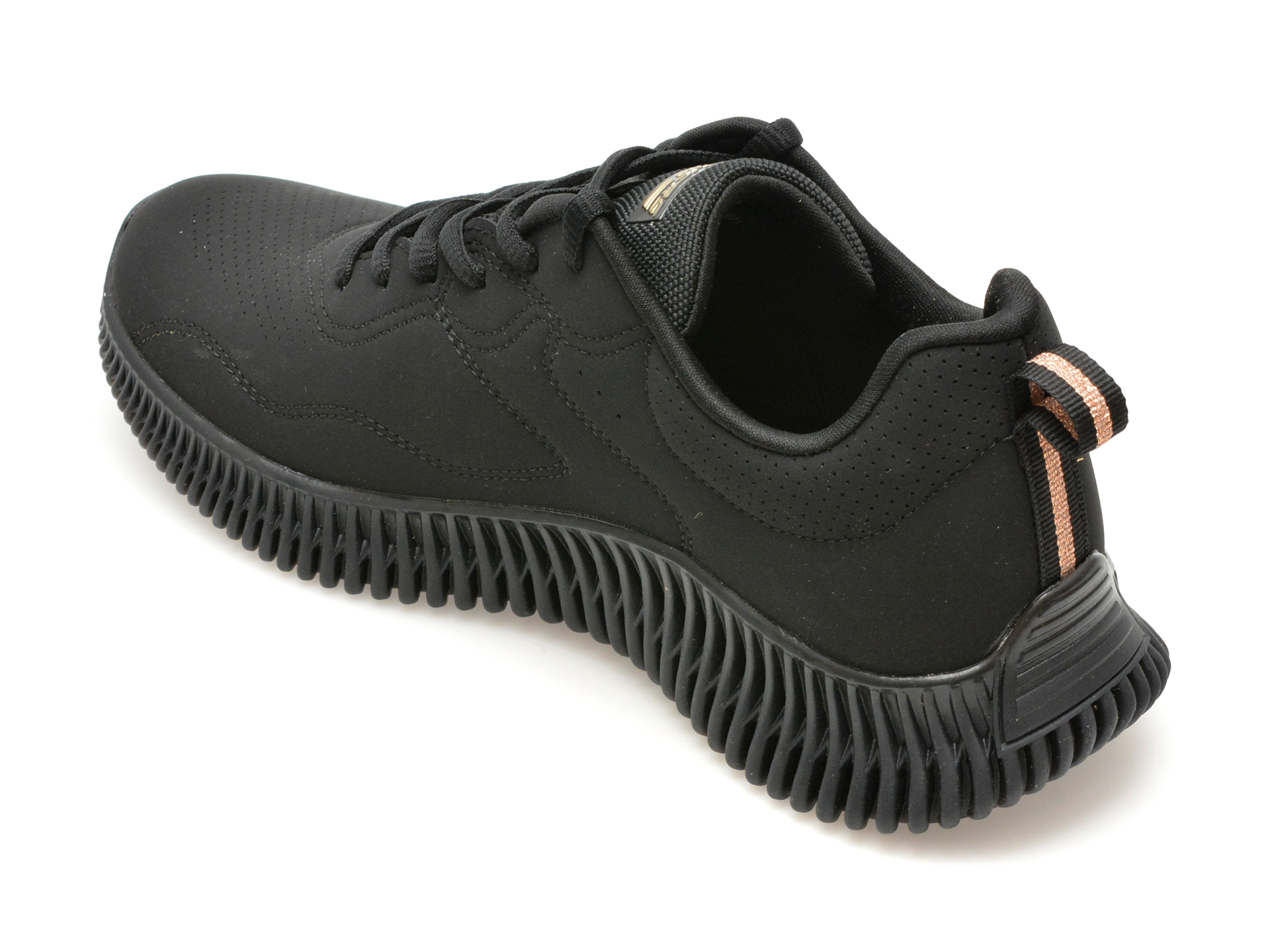 Pantofi sport SKECHERS negri, BOBS GEO, din piele ecologica - imagine 5