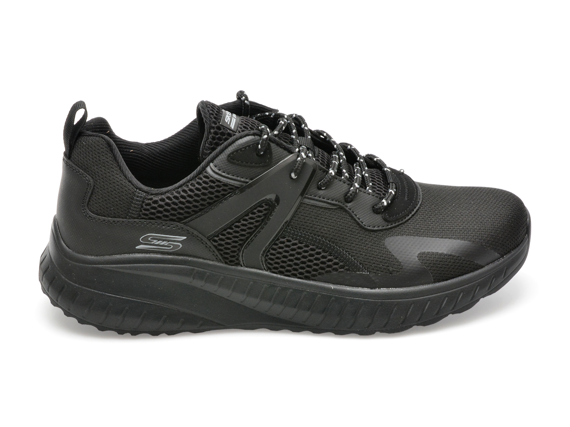 Pantofi sport SKECHERS negri, BOBS SQUAD CHAOS, din material textil