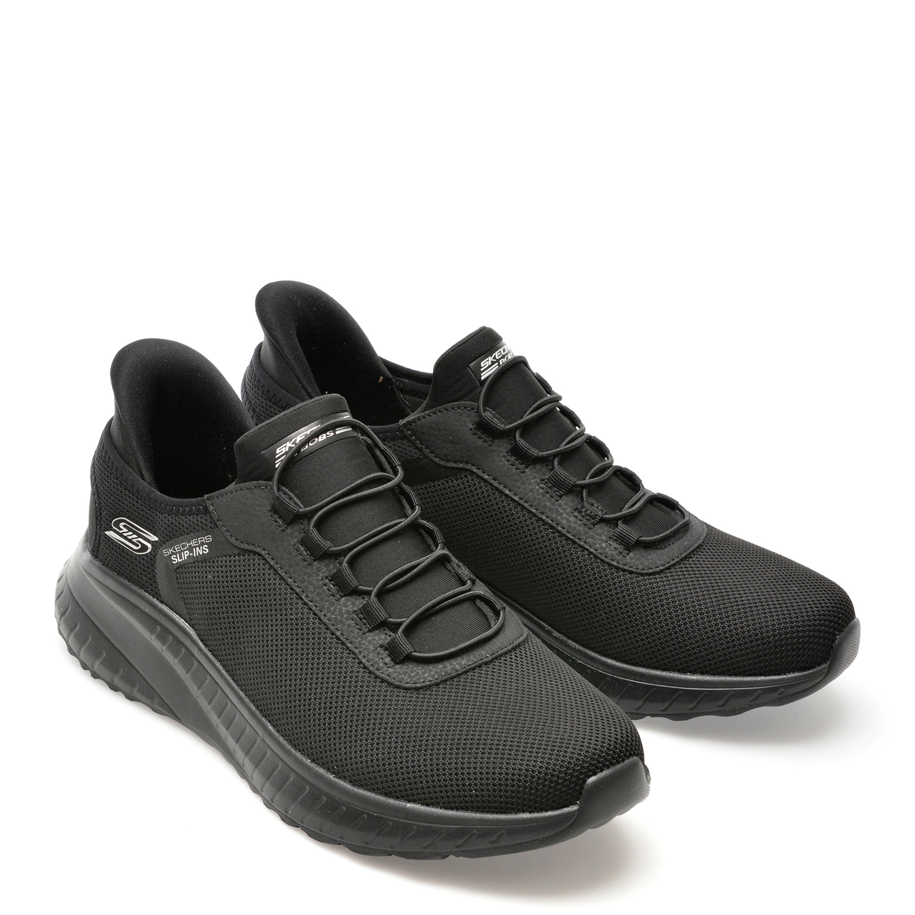 Pantofi sport SKECHERS negri, BOBS SQUAD CHAOS, din material textil - imagine 4