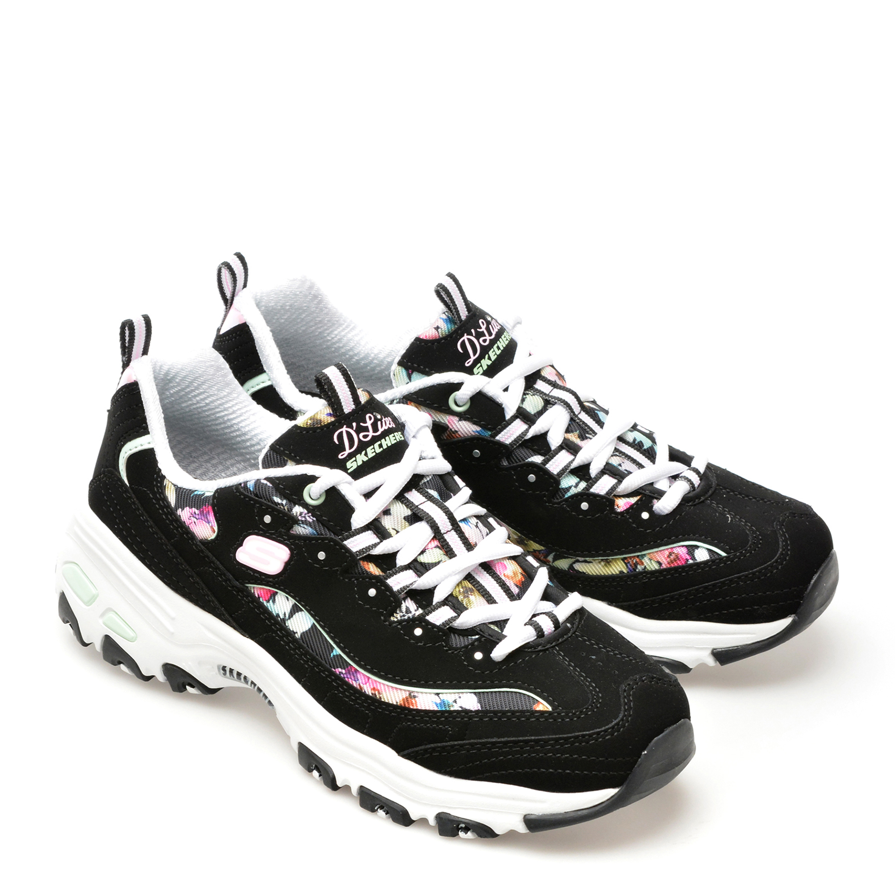 Pantofi sport SKECHERS negri, D LITES, din piele ecologica - imagine 4