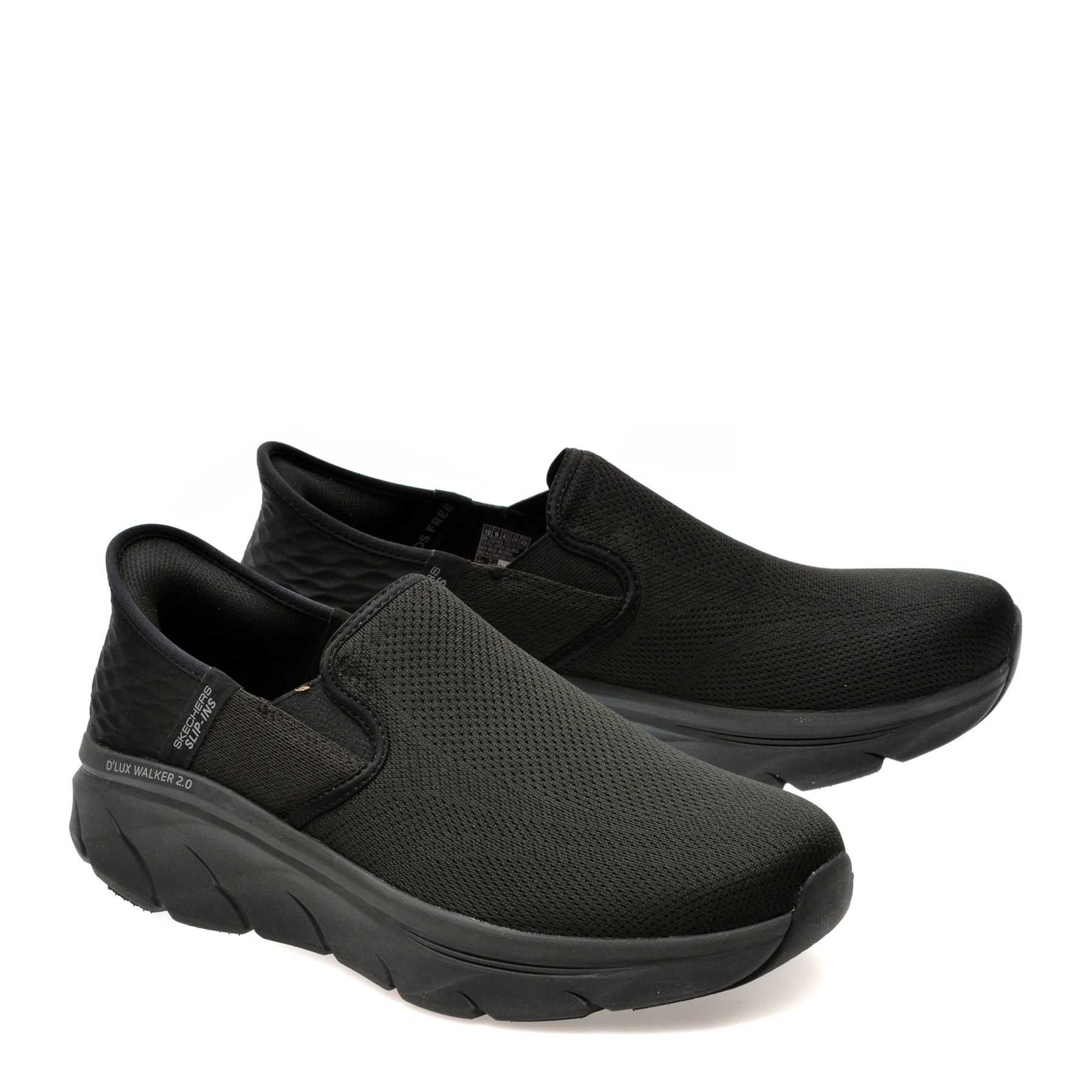 Pantofi sport SKECHERS negri, D LUX WALKER 2.0, din material textil - imagine 4