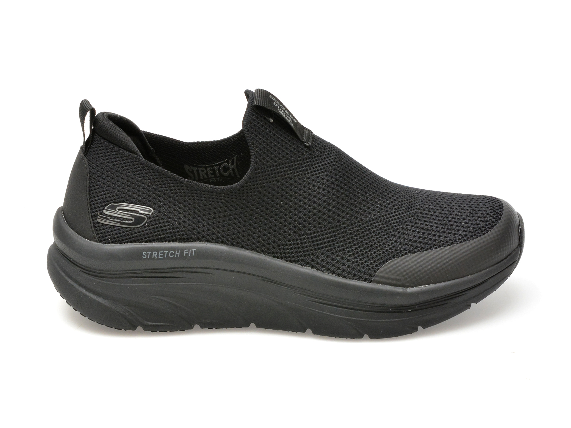 Pantofi sport SKECHERS negri, D LUX WALKER, din material textil