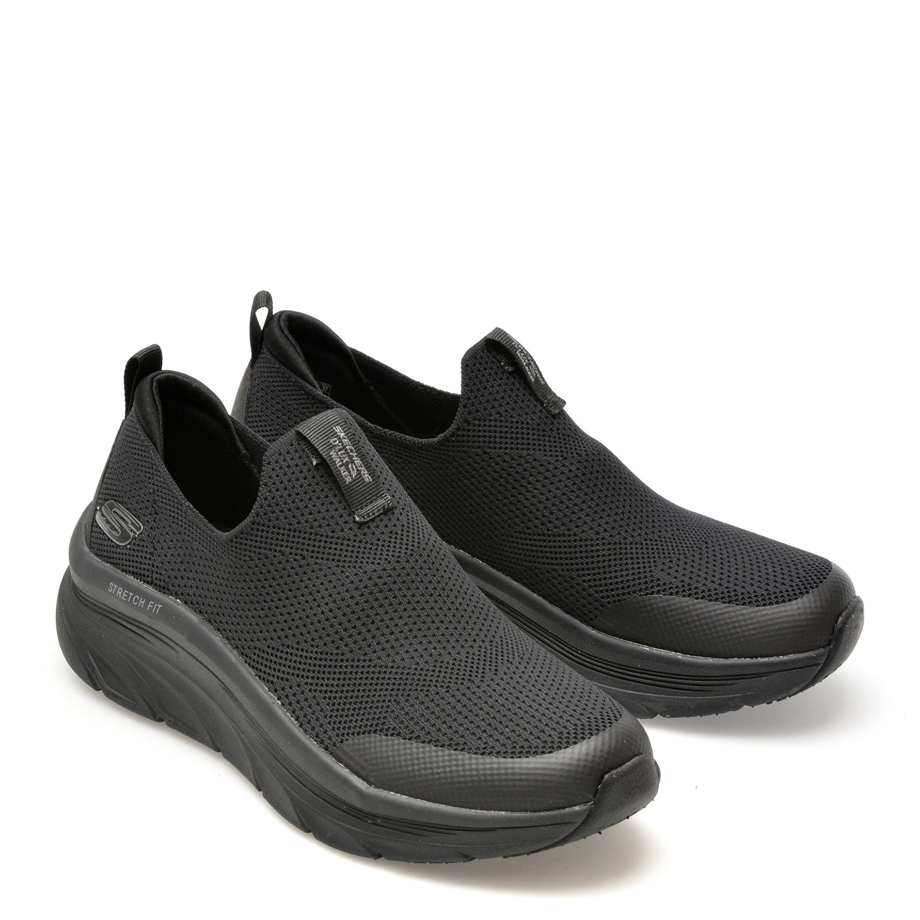 Pantofi sport SKECHERS negri, D LUX WALKER, din material textil - imagine 4