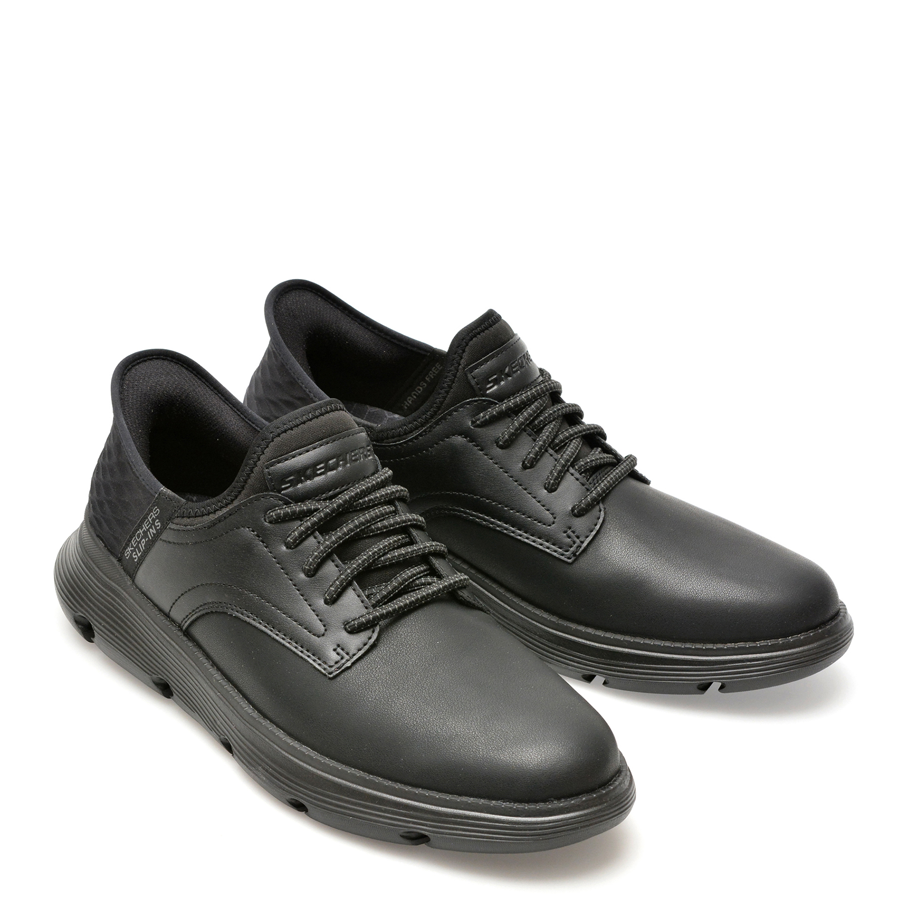 Pantofi sport SKECHERS negri, GARZA, din piele naturala - imagine 4