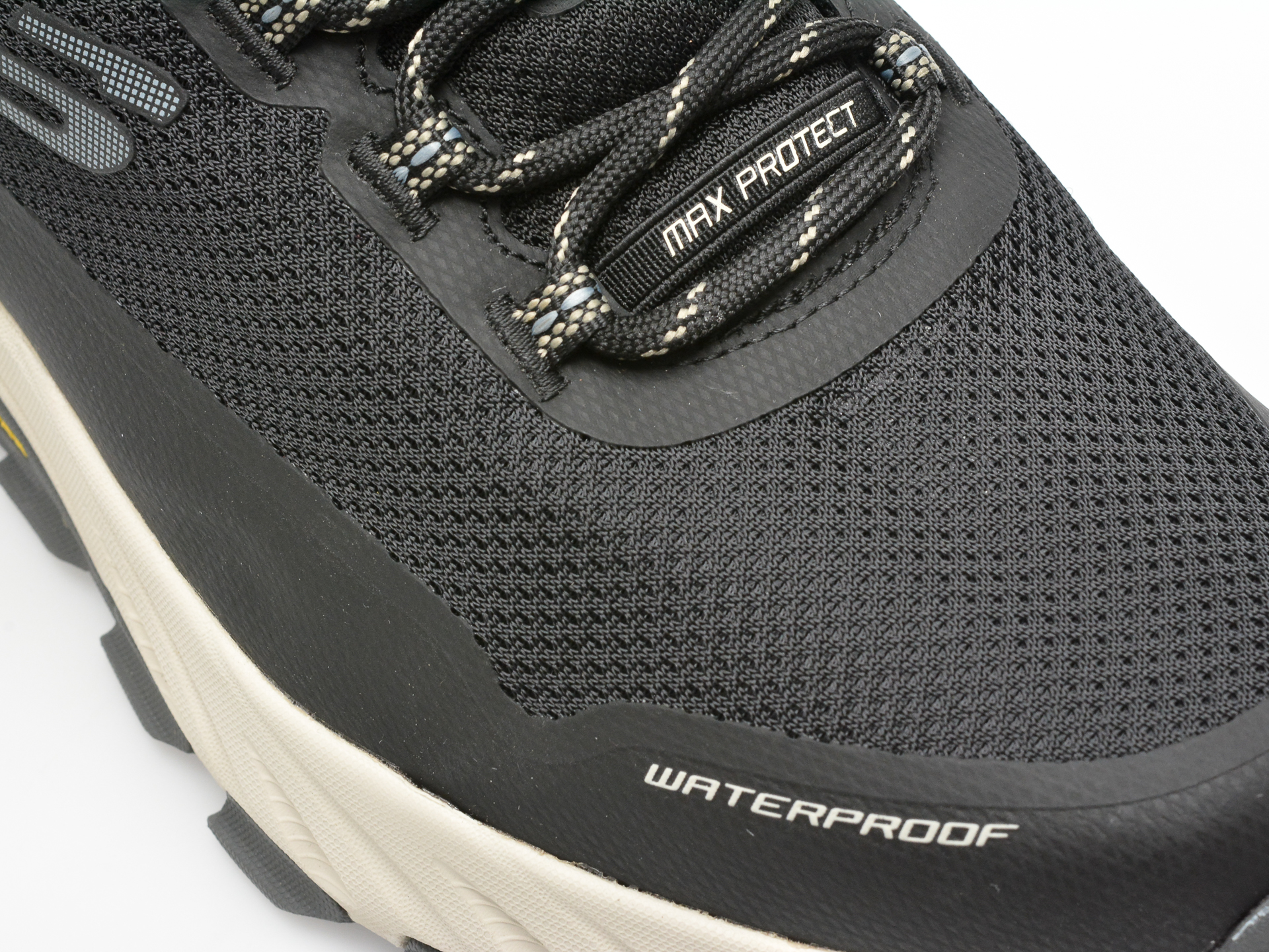 Pantofi sport SKECHERS negri, MAX PROTECT, din material textil si piele ecologica - imagine 2