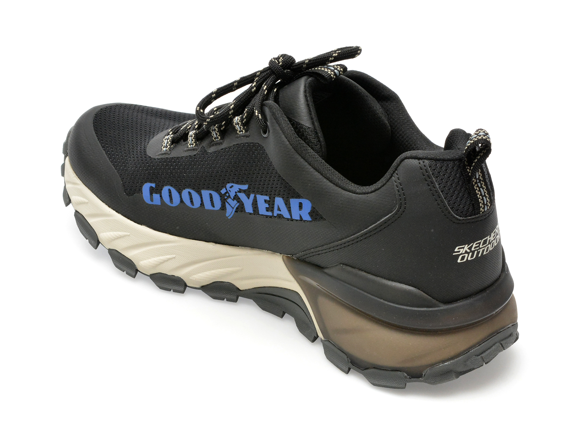 Pantofi sport SKECHERS negri, MAX PROTECT, din material textil si piele ecologica - imagine 5