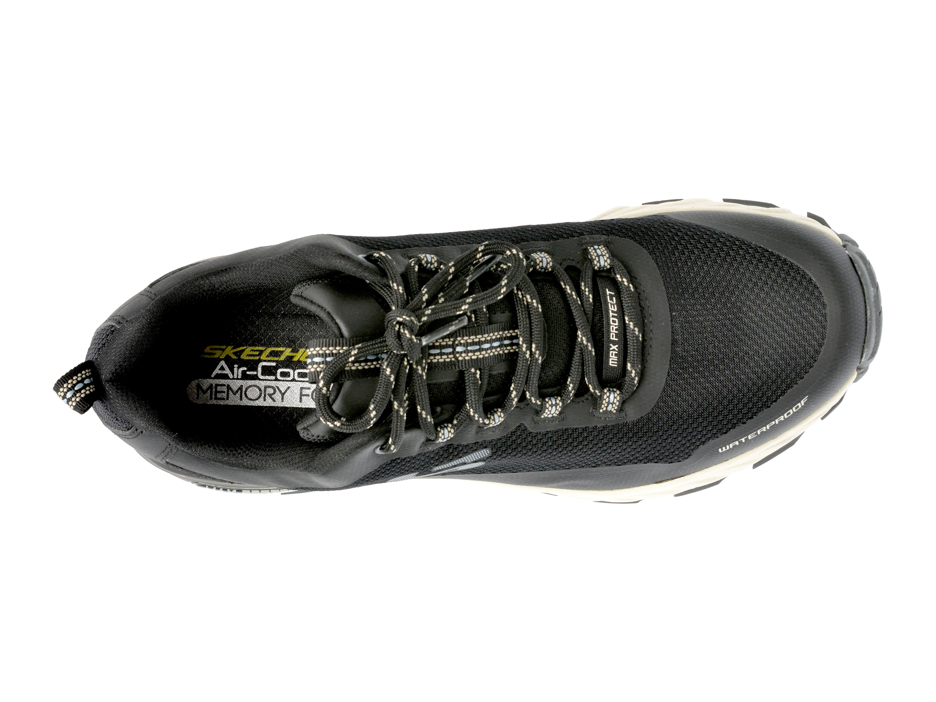 Pantofi sport SKECHERS negri, MAX PROTECT, din material textil si piele ecologica - imagine 6