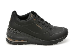 Pantofi sport SKECHERS negri, MILLION AIR, din piele ecologica