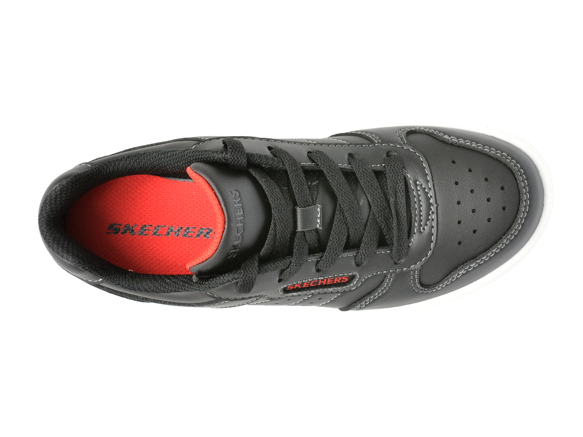 Pantofi sport SKECHERS negri, QUICK STREET, din piele ecologica - imagine 6