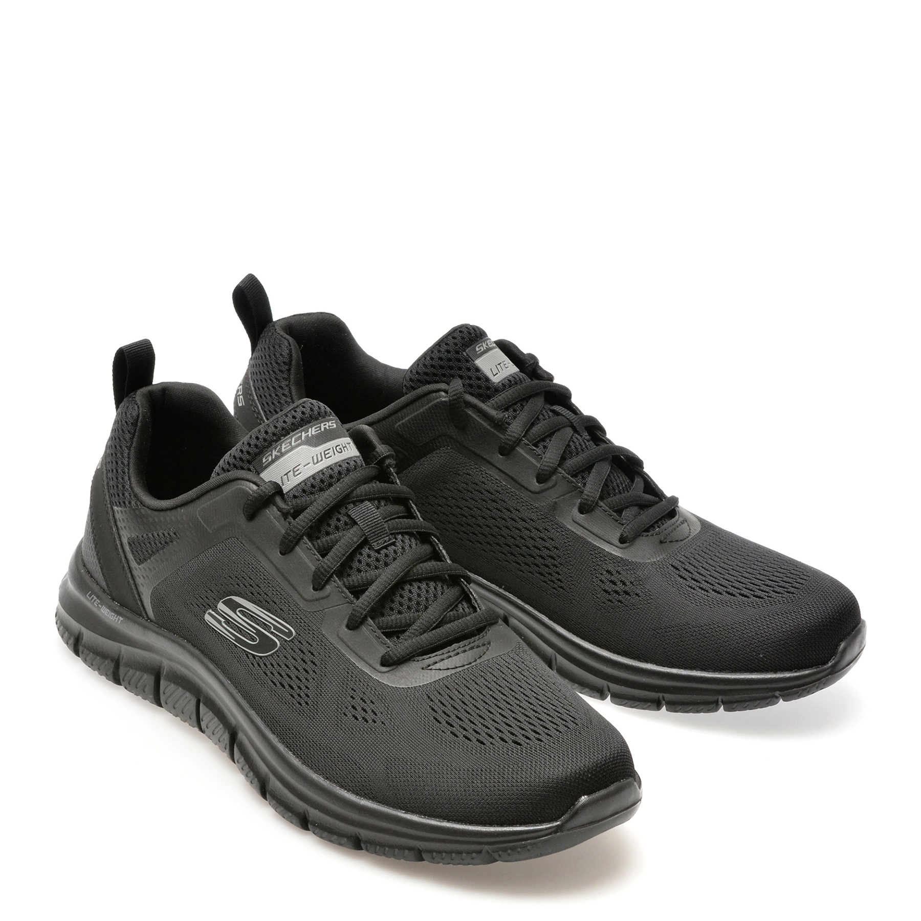 Pantofi sport SKECHERS negri, TRACK, din material textil - imagine 4