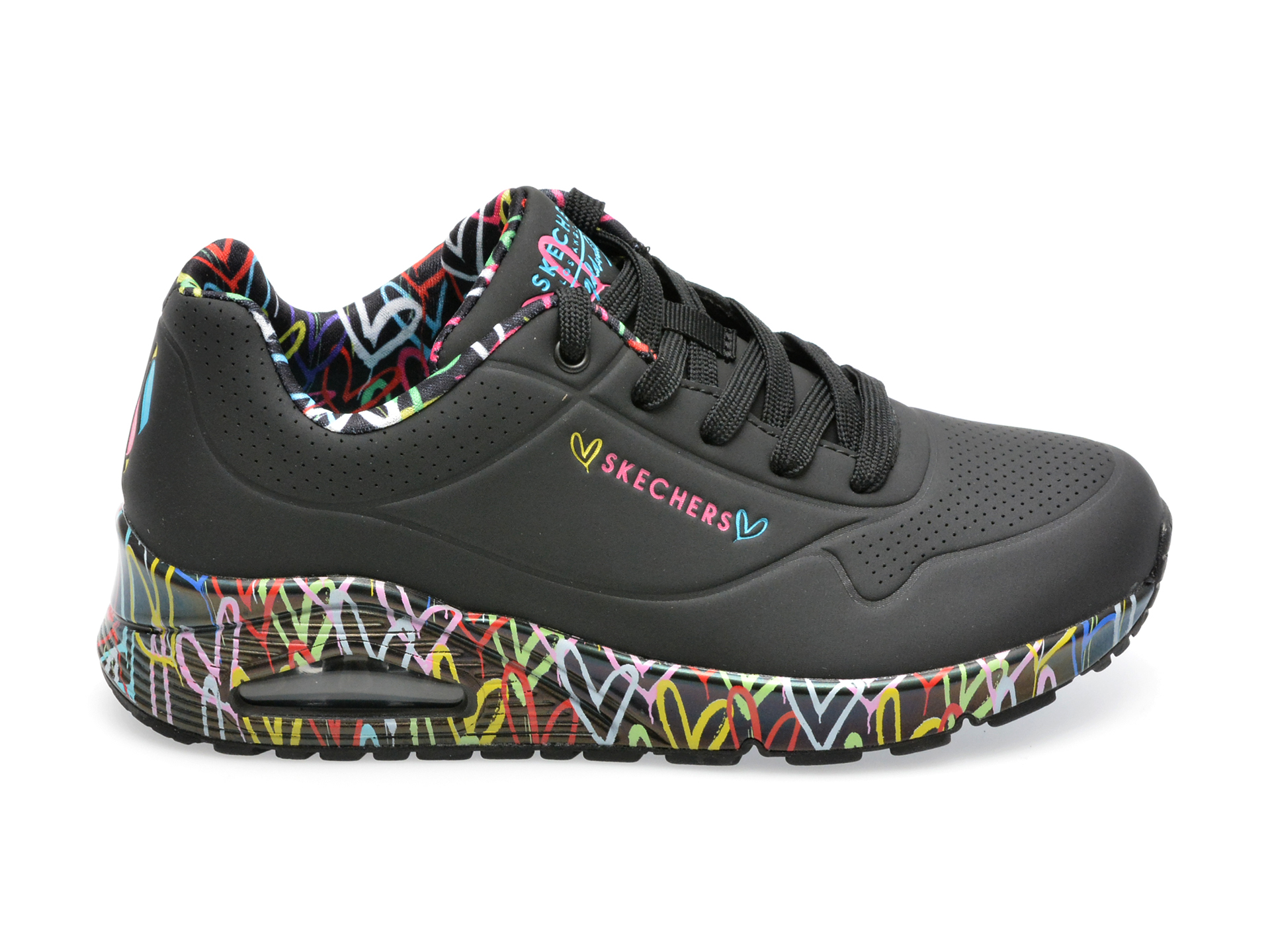 Pantofi sport SKECHERS negri, UNO, din piele ecologica