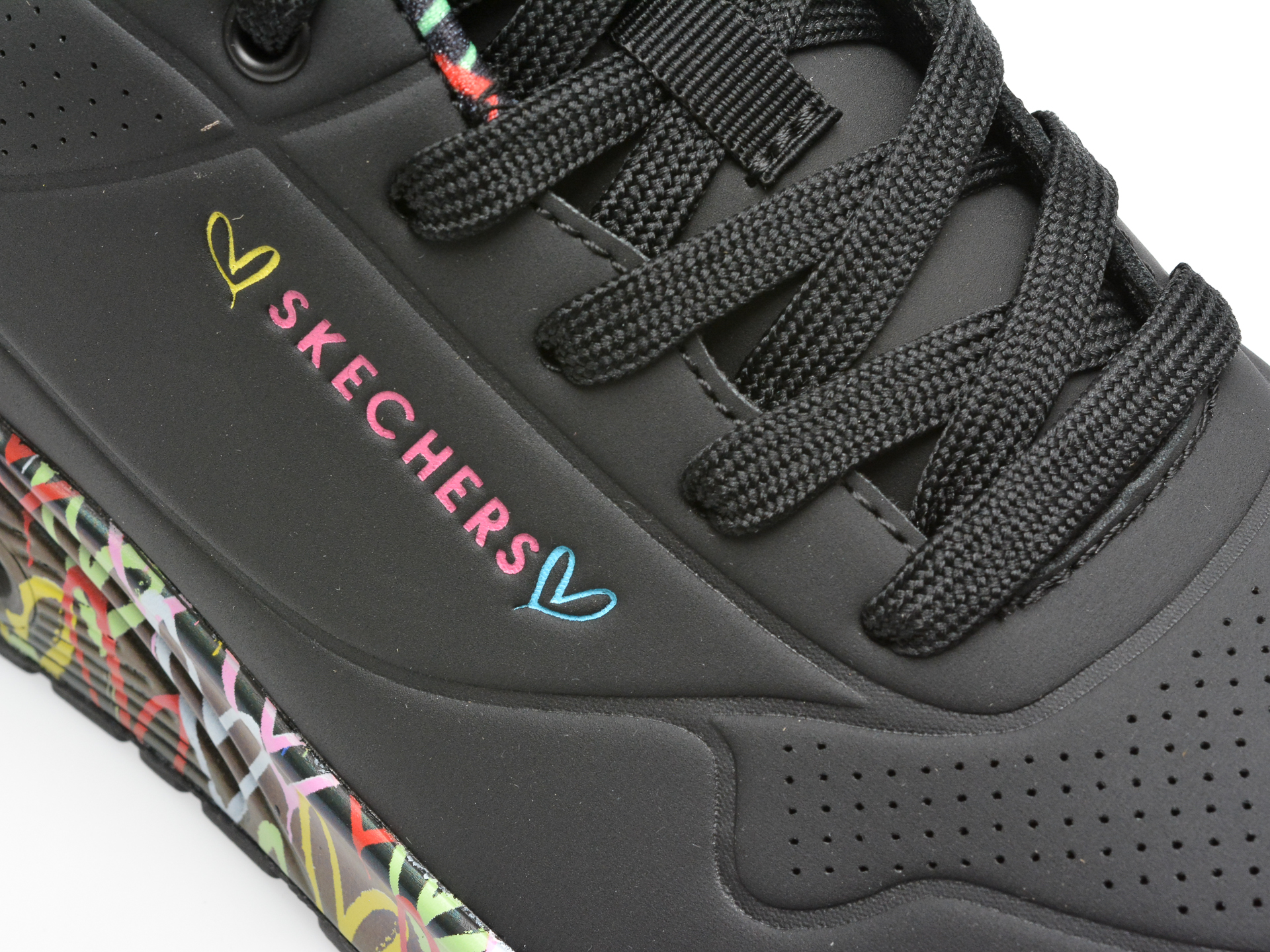 Pantofi sport SKECHERS negri, UNO, din piele ecologica - imagine 2