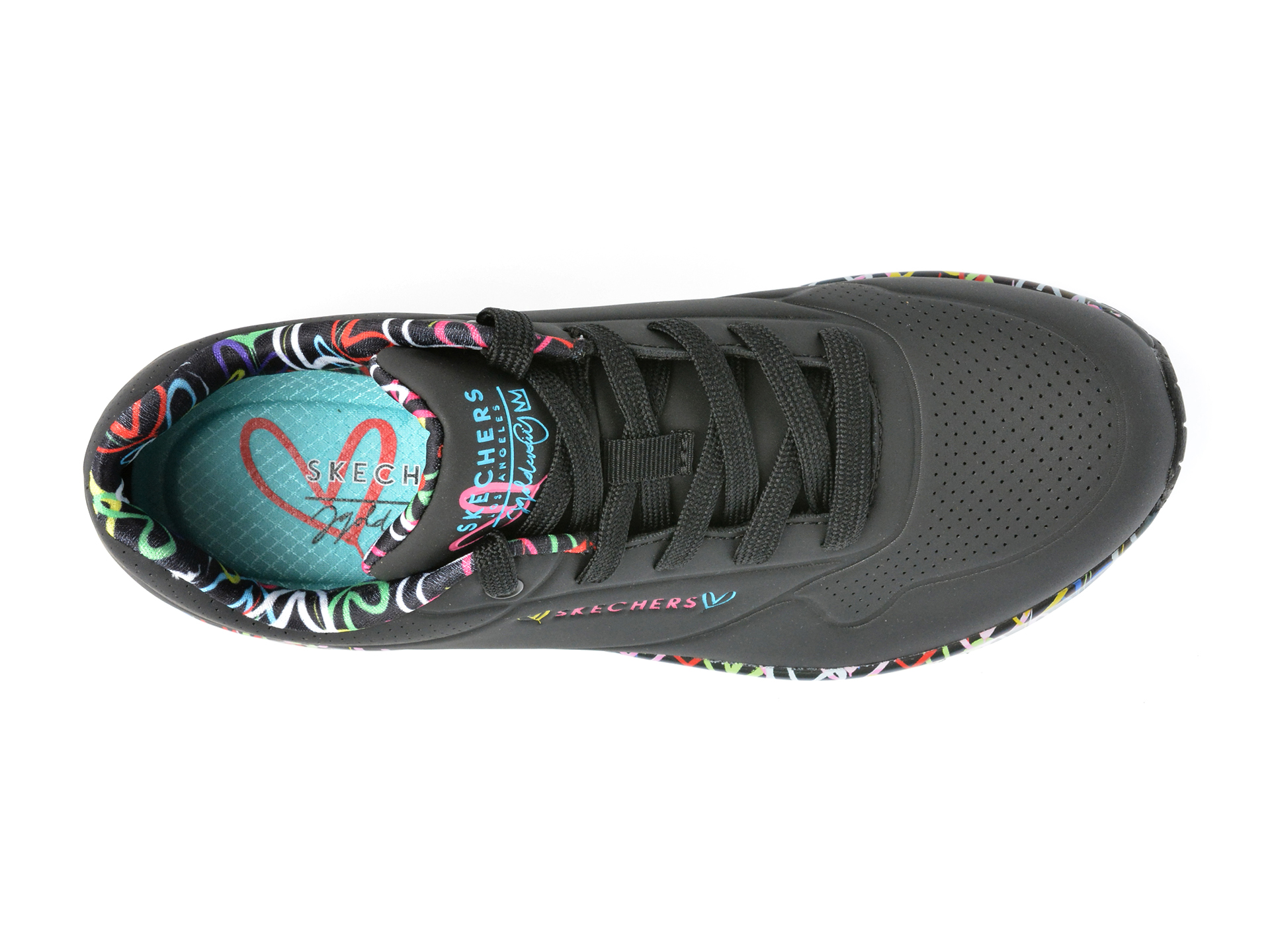 Pantofi sport SKECHERS negri, UNO, din piele ecologica - imagine 6