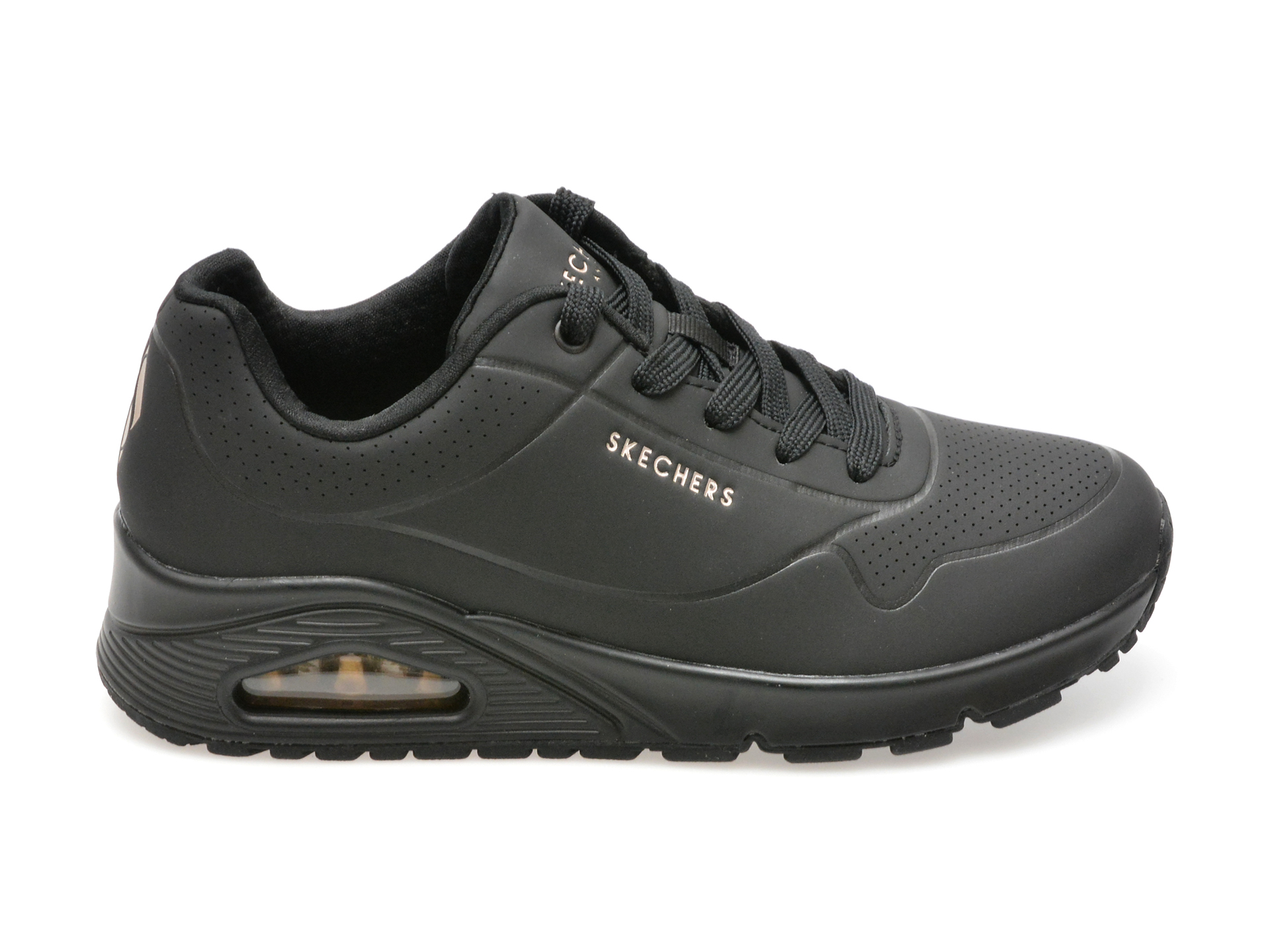 Pantofi sport SKECHERS negri, UNO, din piele ecologica