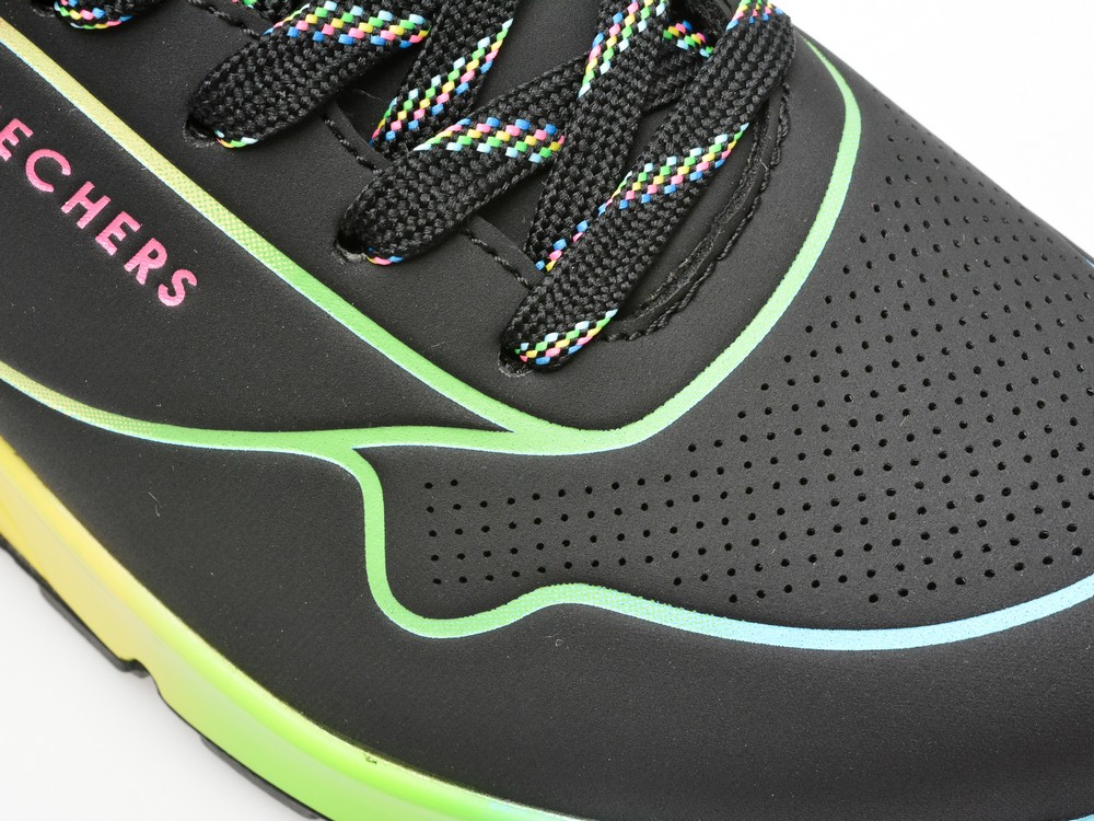 Pantofi sport SKECHERS negri, UNO, din piele ecologica - imagine 2