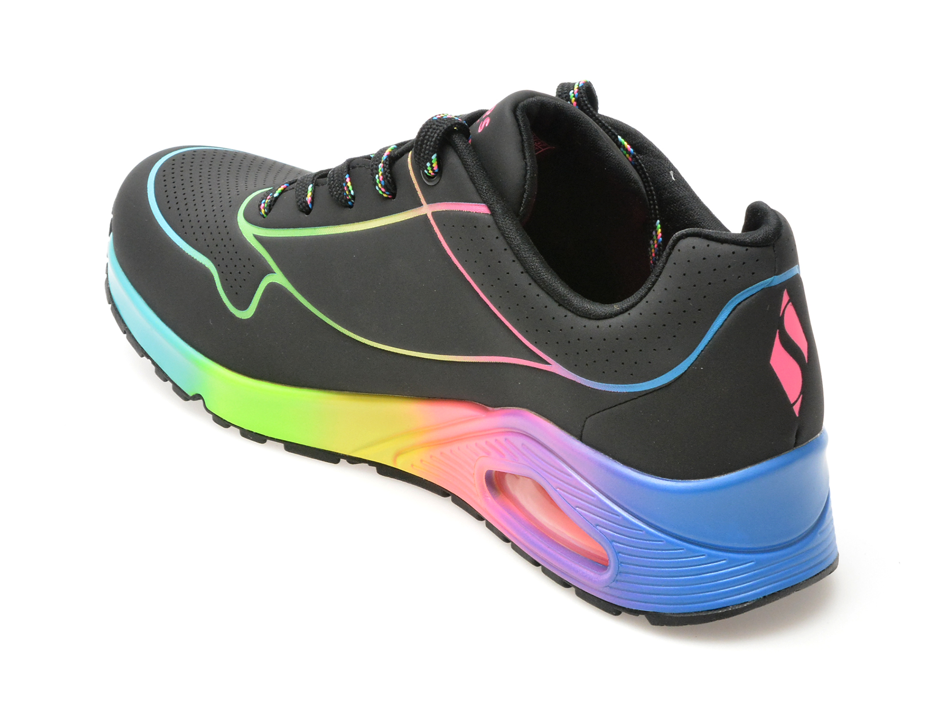 Pantofi sport SKECHERS negri, UNO, din piele ecologica - imagine 5