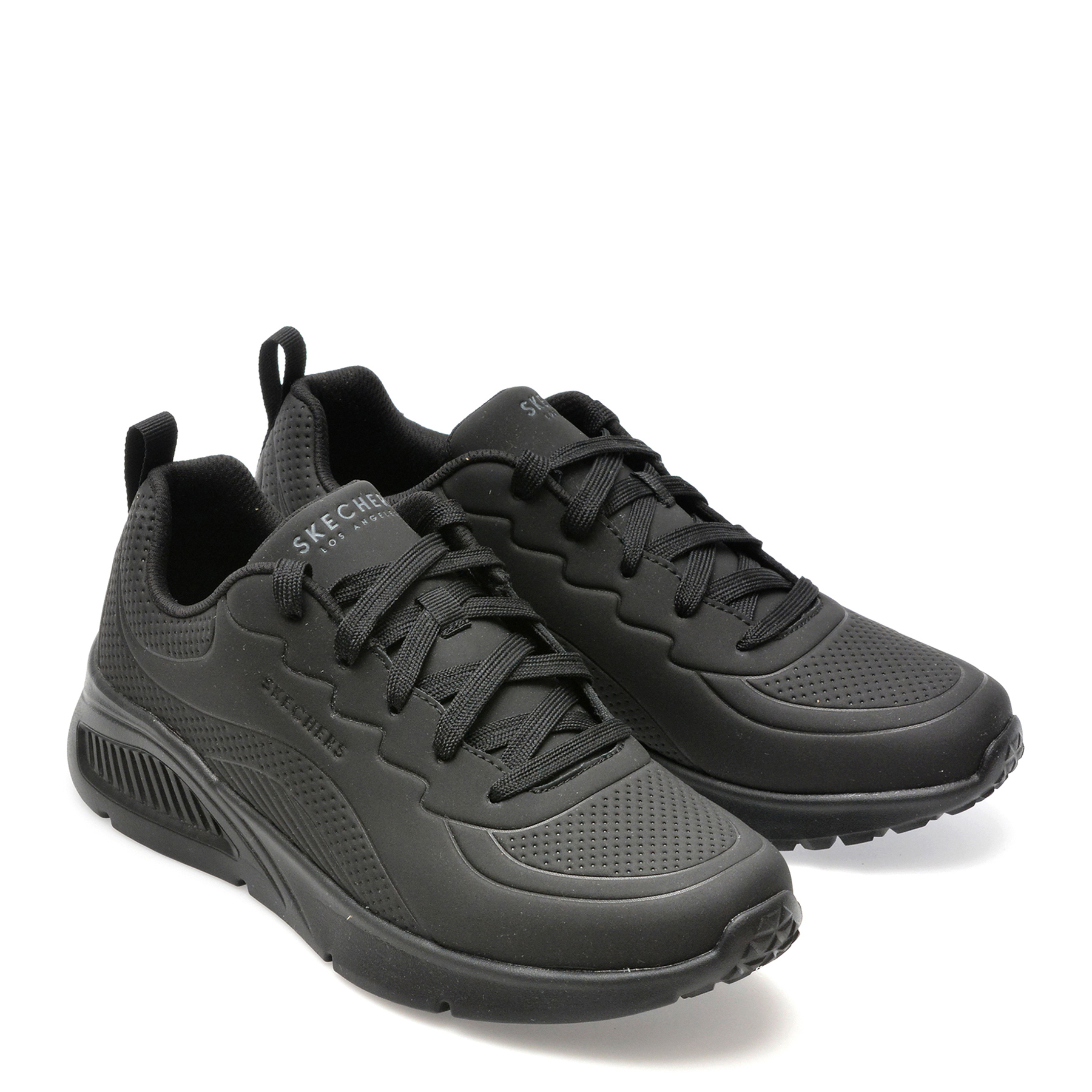 Pantofi sport SKECHERS negri, UNO LITE, din piele ecologica - imagine 4