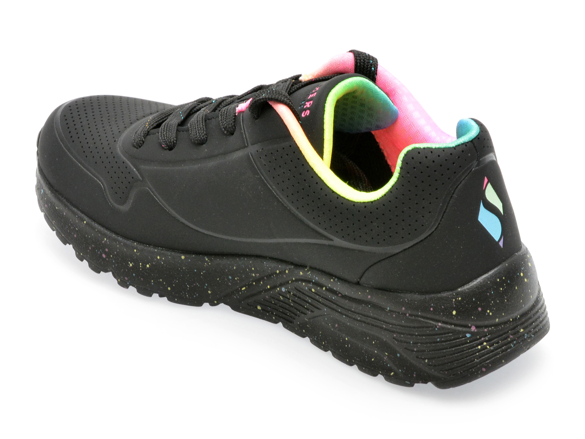 Pantofi sport SKECHERS negri, UNO LITE, din piele ecologica - imagine 5