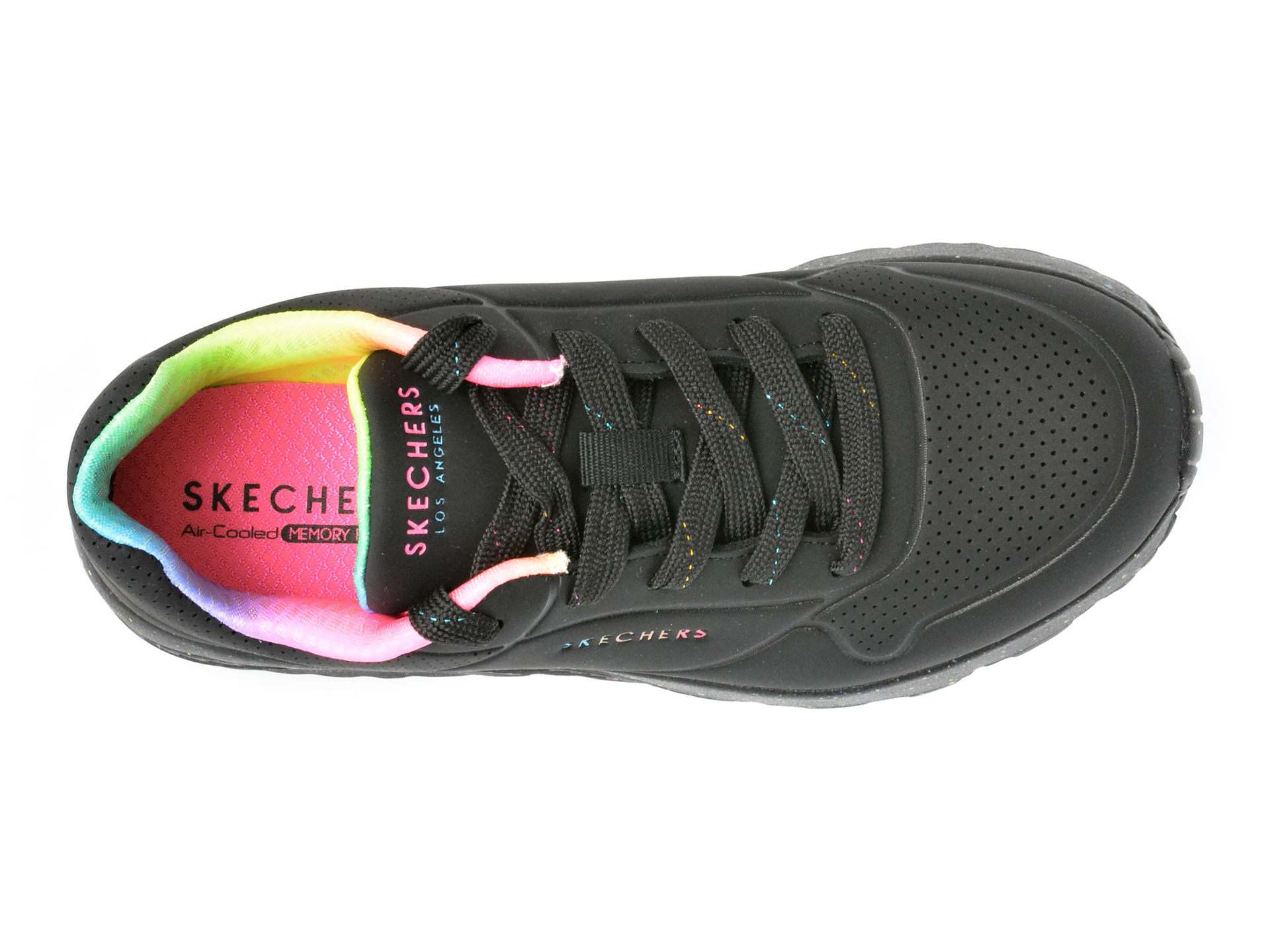 Pantofi sport SKECHERS negri, UNO LITE, din piele ecologica - imagine 6