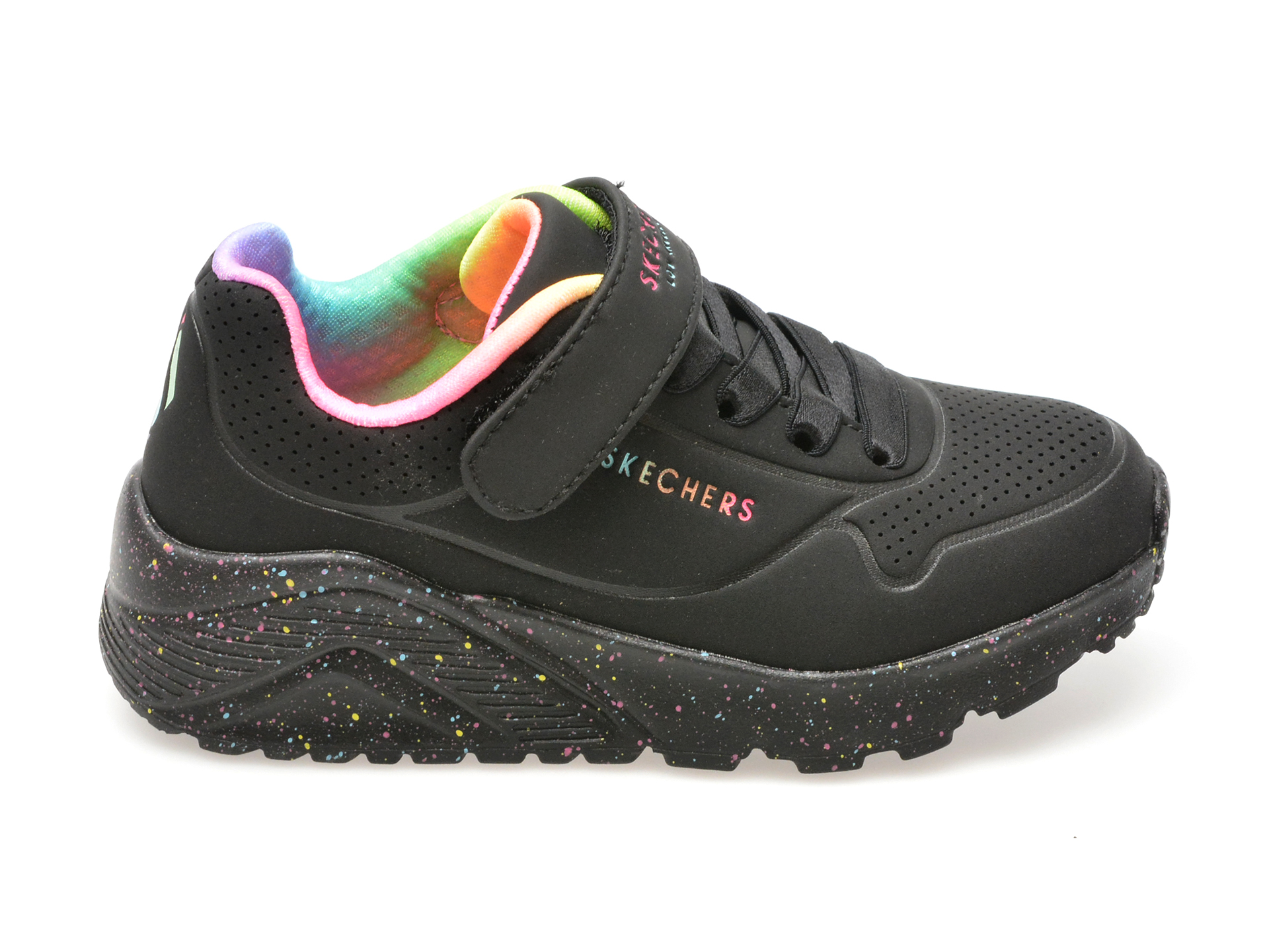 Pantofi sport SKECHERS negri, UNO LITE, din piele ecologica