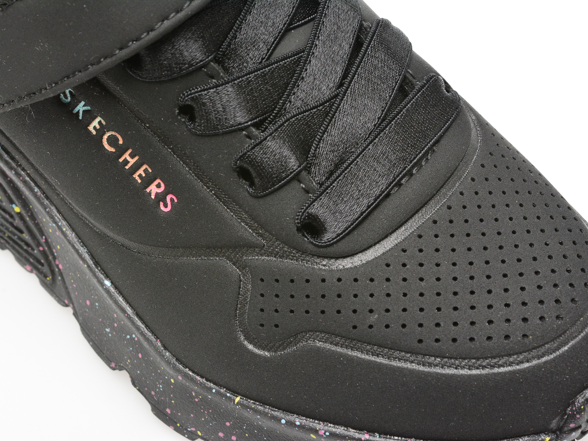 Pantofi sport SKECHERS negri, UNO LITE, din piele ecologica - imagine 2