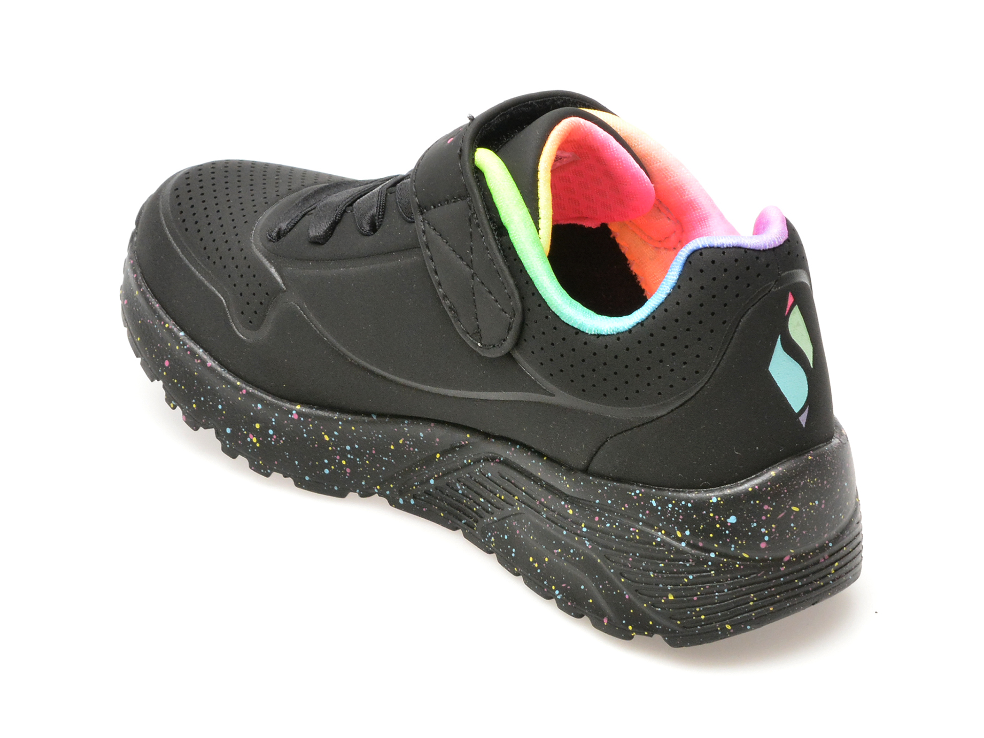 Pantofi sport SKECHERS negri, UNO LITE, din piele ecologica - imagine 5