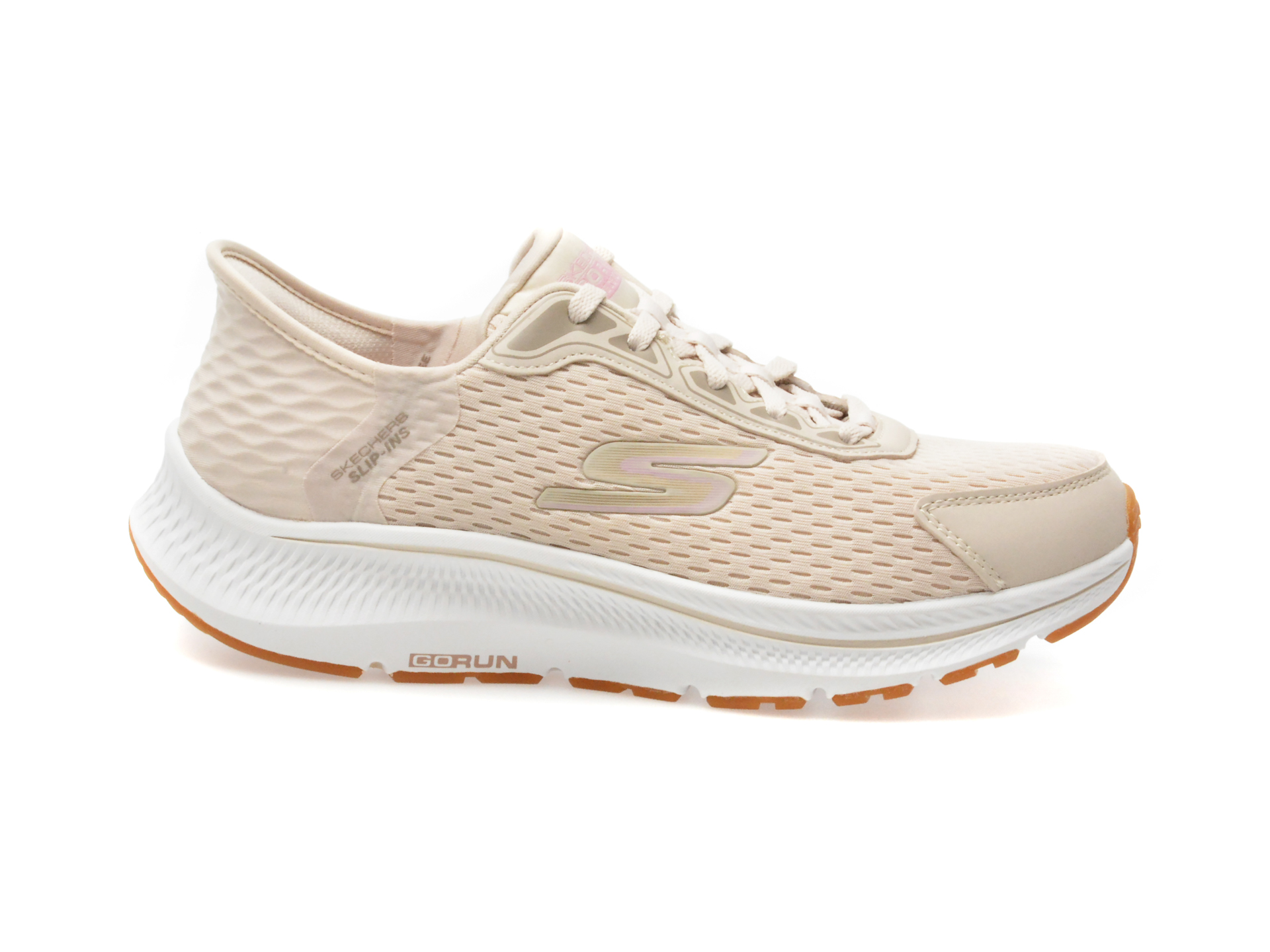 Pantofi sport SKECHERS nude, GO RUN CONSISTENT 2.0, din material textil