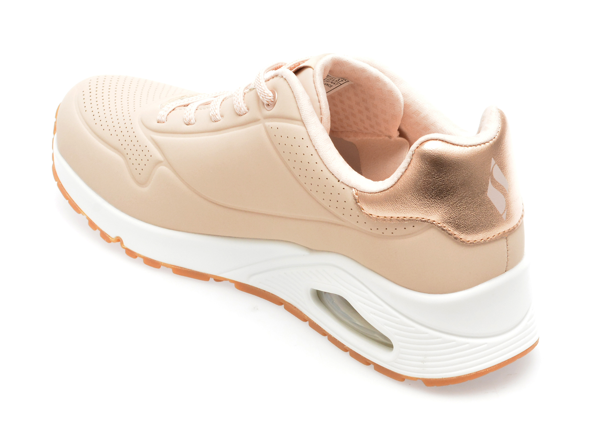 Pantofi sport SKECHERS nude, UNO, din piele ecologica - imagine 5