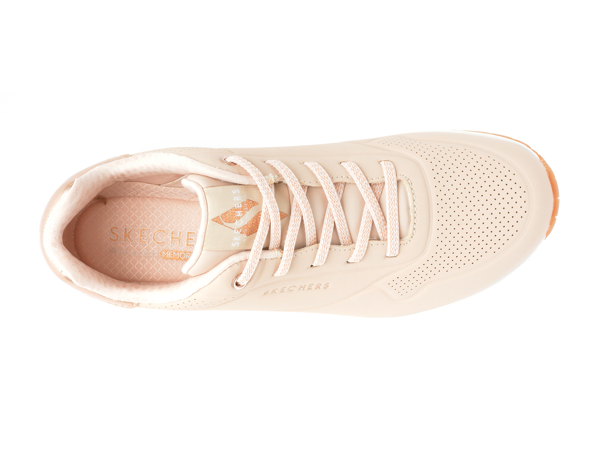 Pantofi sport SKECHERS nude, UNO, din piele ecologica - imagine 6