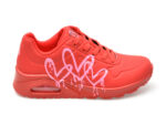 Pantofi sport SKECHERS rosii, UNO, din piele ecologica