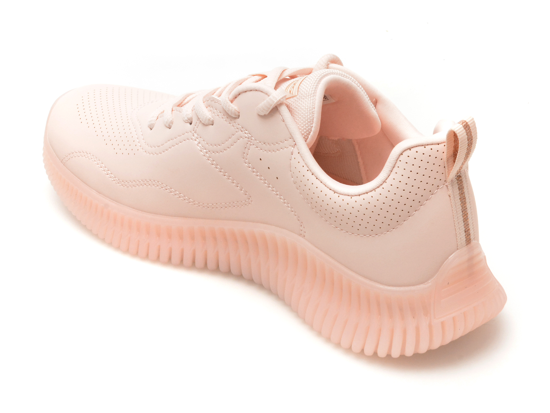 Pantofi sport SKECHERS roz, BOBS GEO, din piele ecologica - imagine 5