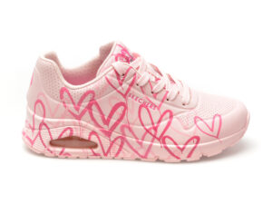 Pantofi sport SKECHERS roz, UNO, din piele ecologica