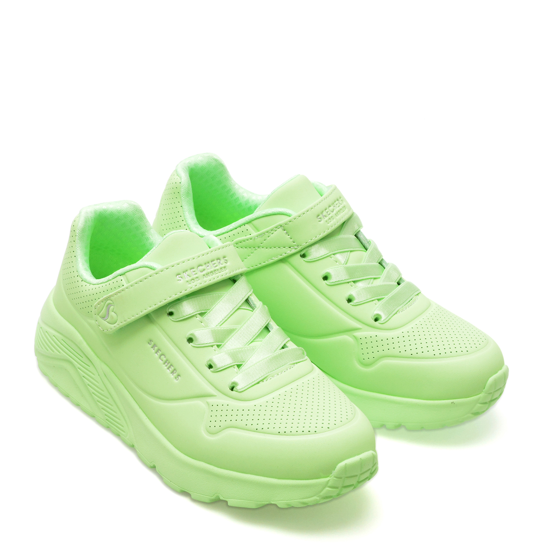 Pantofi sport SKECHERS verzi, UNO LITE, din piele ecologica - imagine 4