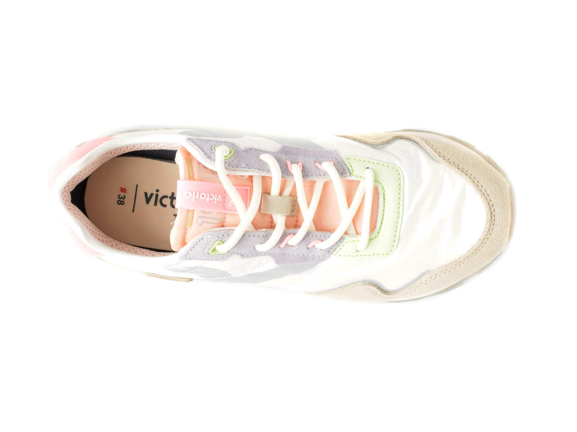 Pantofi sport VICTORIA albi, 8803107, din material textil - imagine 6