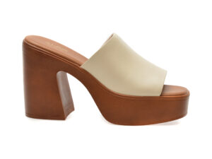 Papuci casual ALDO albi, MAYSEE1101, din piele naturala