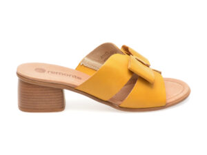 Papuci casual REMONTE galbeni, R87591, din piele naturala