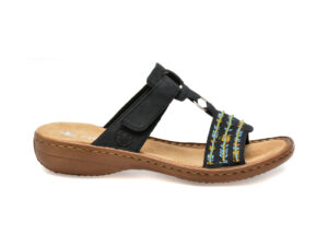 Papuci casual RIEKER bleumarin, 60867, din piele ecologica