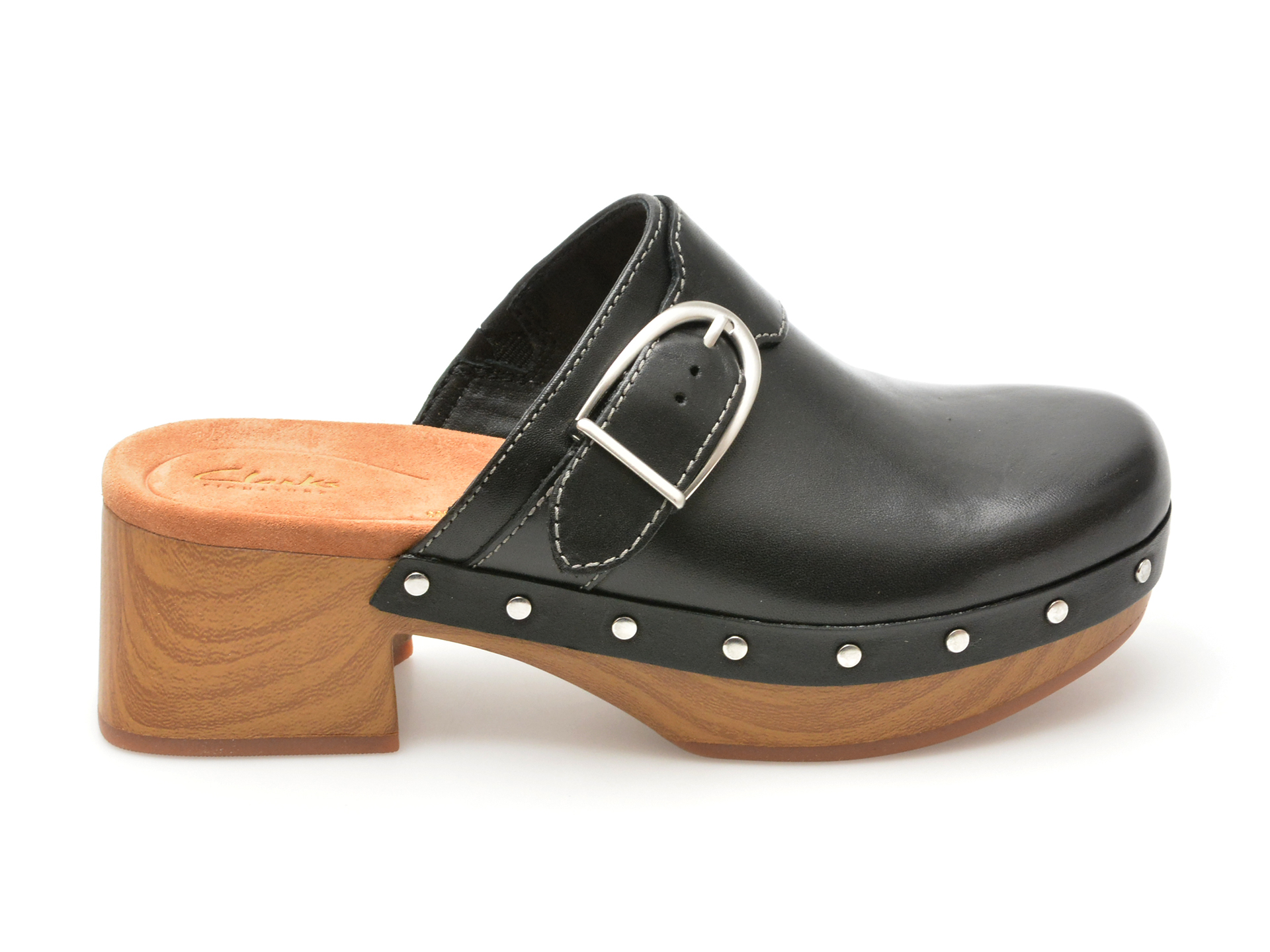 Saboti casual CLARKS negri, SIVANNE SUN, din piele naturala